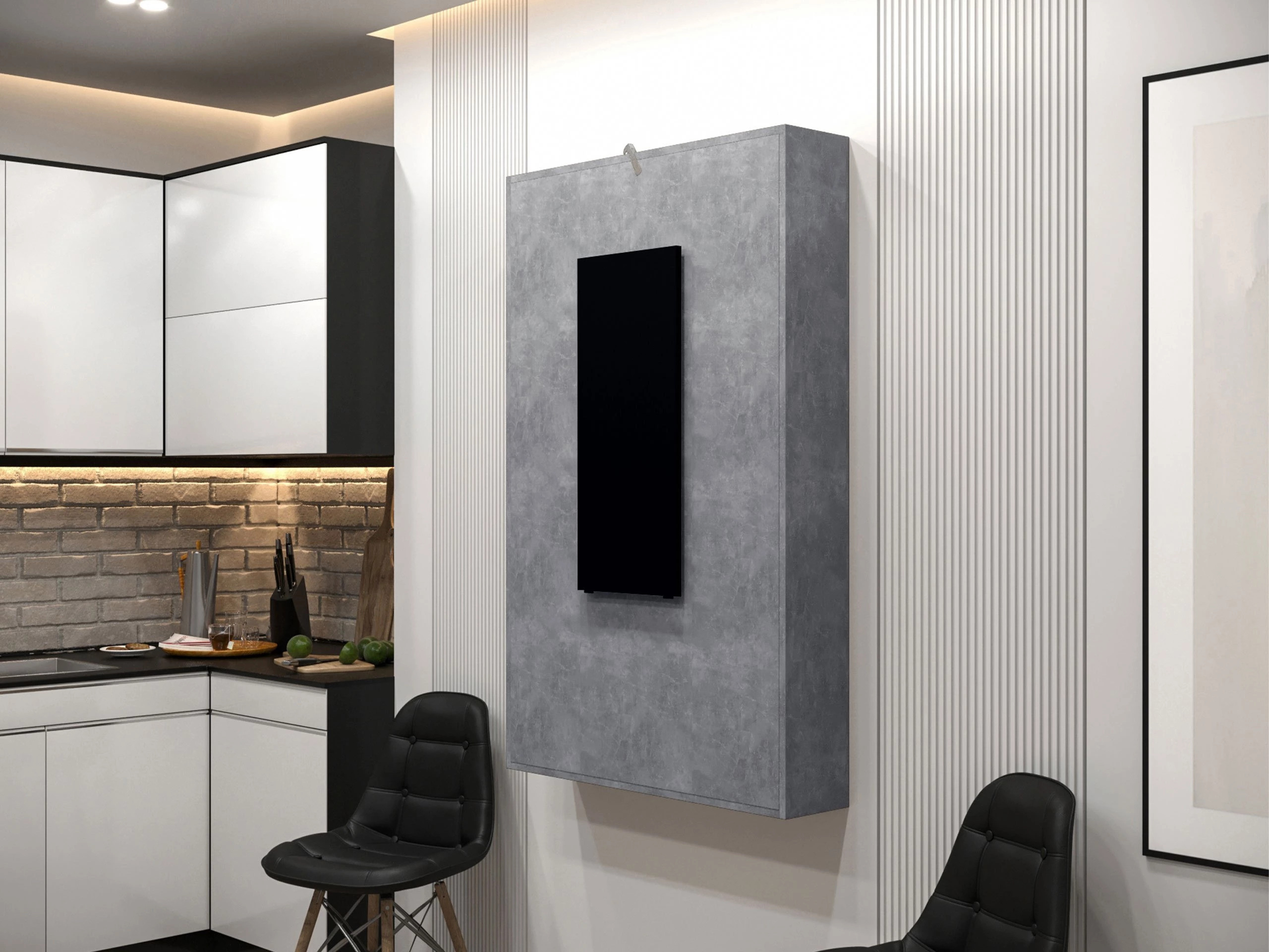 Sklopivi sto Pinis III (Crno + Beton)