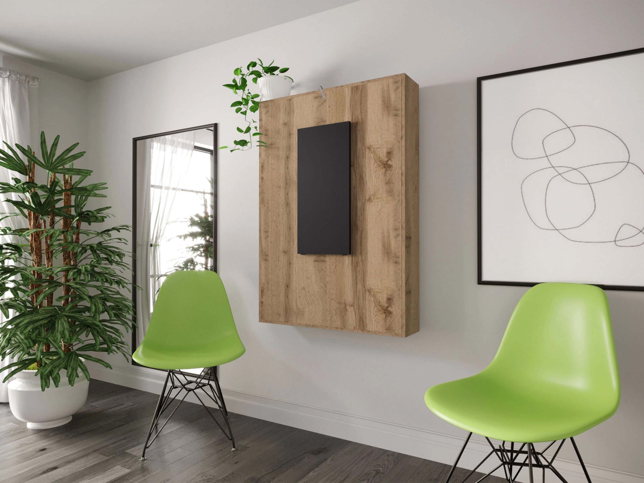 Sklopivi sto Pinis III (Crno + Hrast Votan)