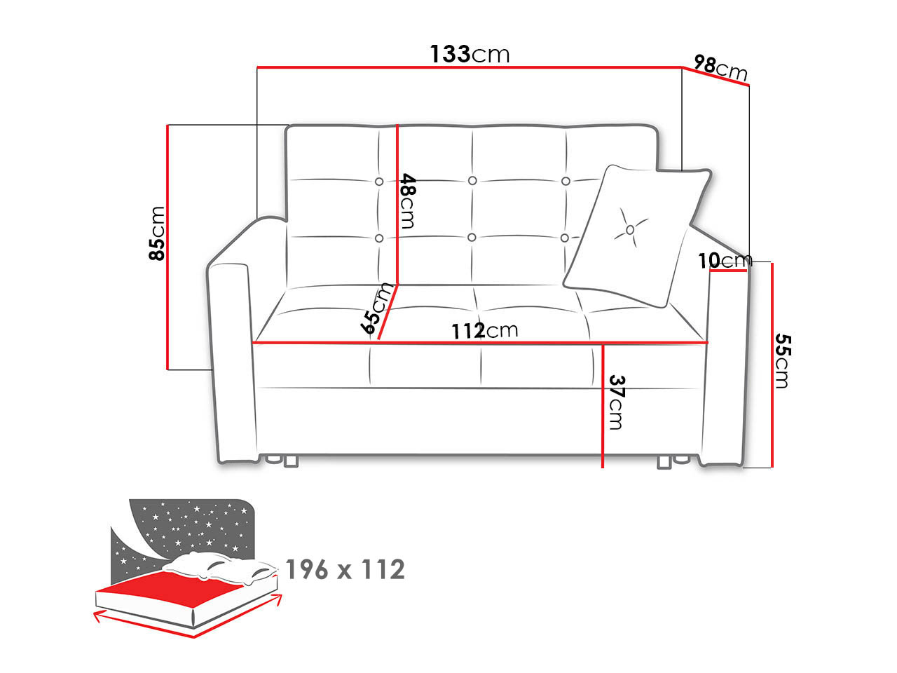 Sofa na razvlačenje Seruna II (Tatum 283)