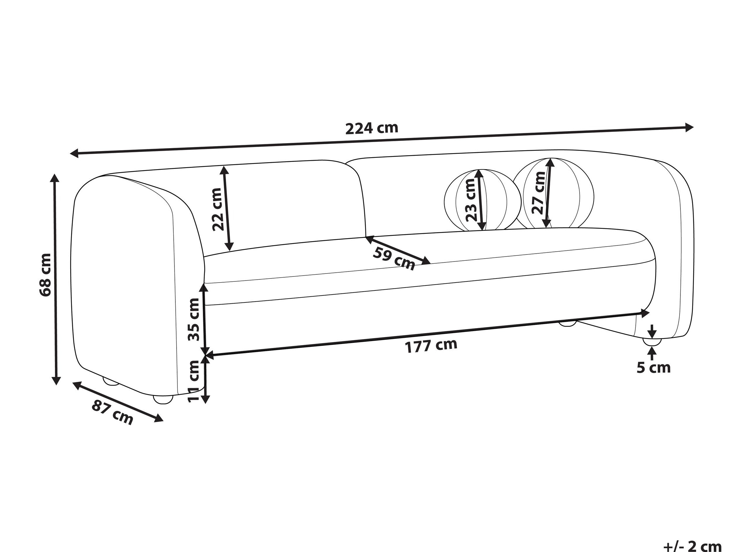 Sofa Veselme 103 (Crno)