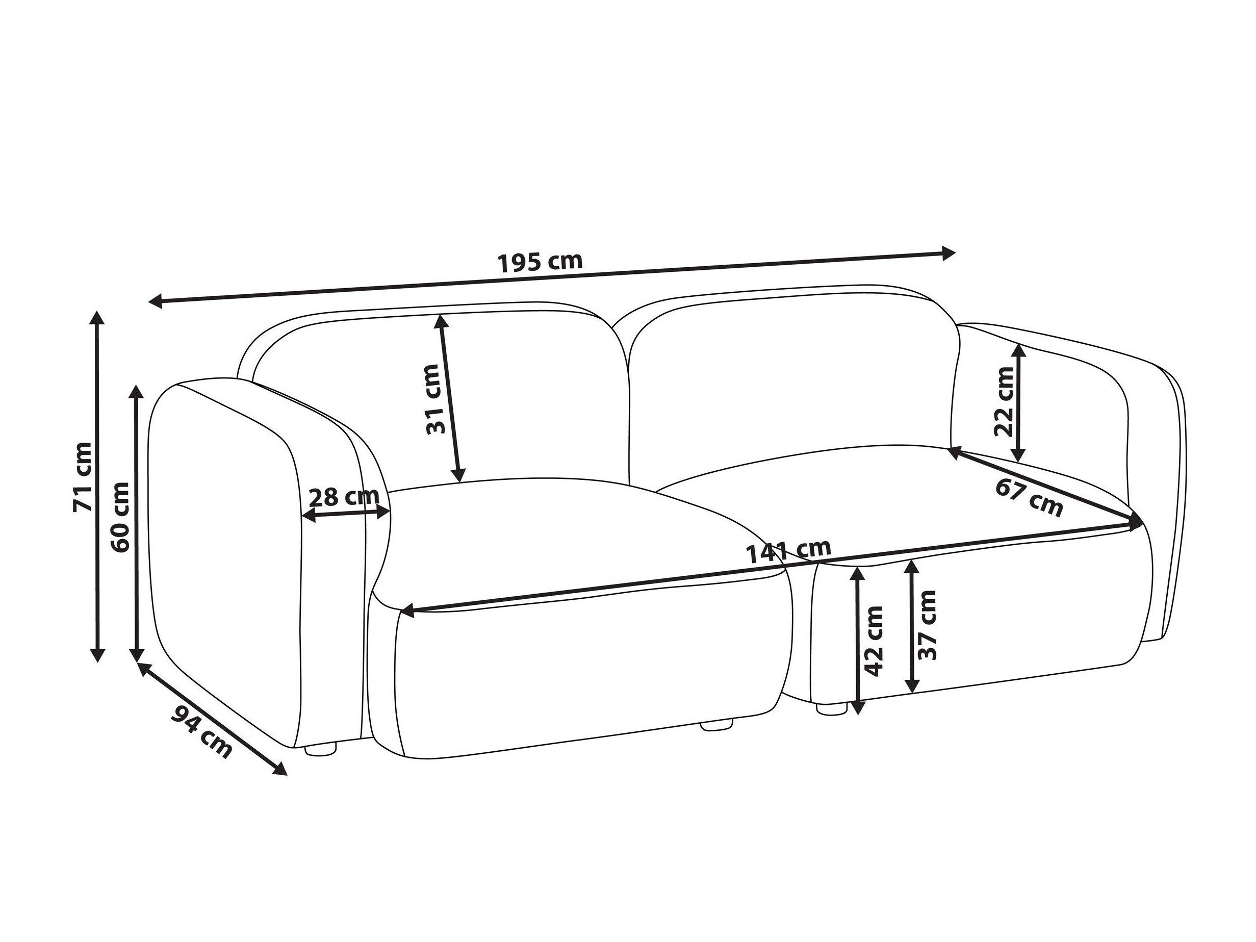 Sofa Berwyn 3067 (Svetlo bež)