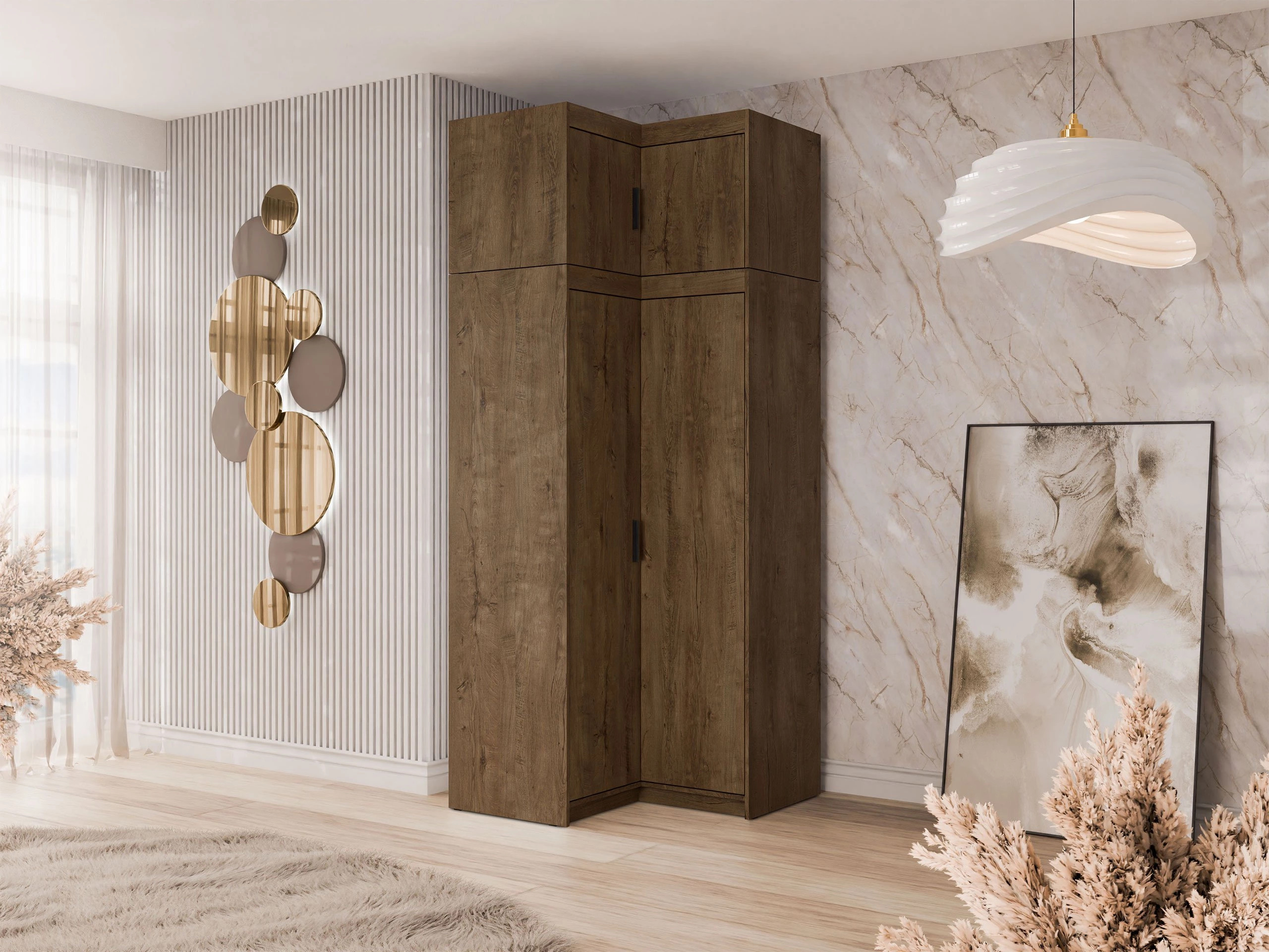 Ugaoni ormar Novduni 121 (Hrast Lefkas)