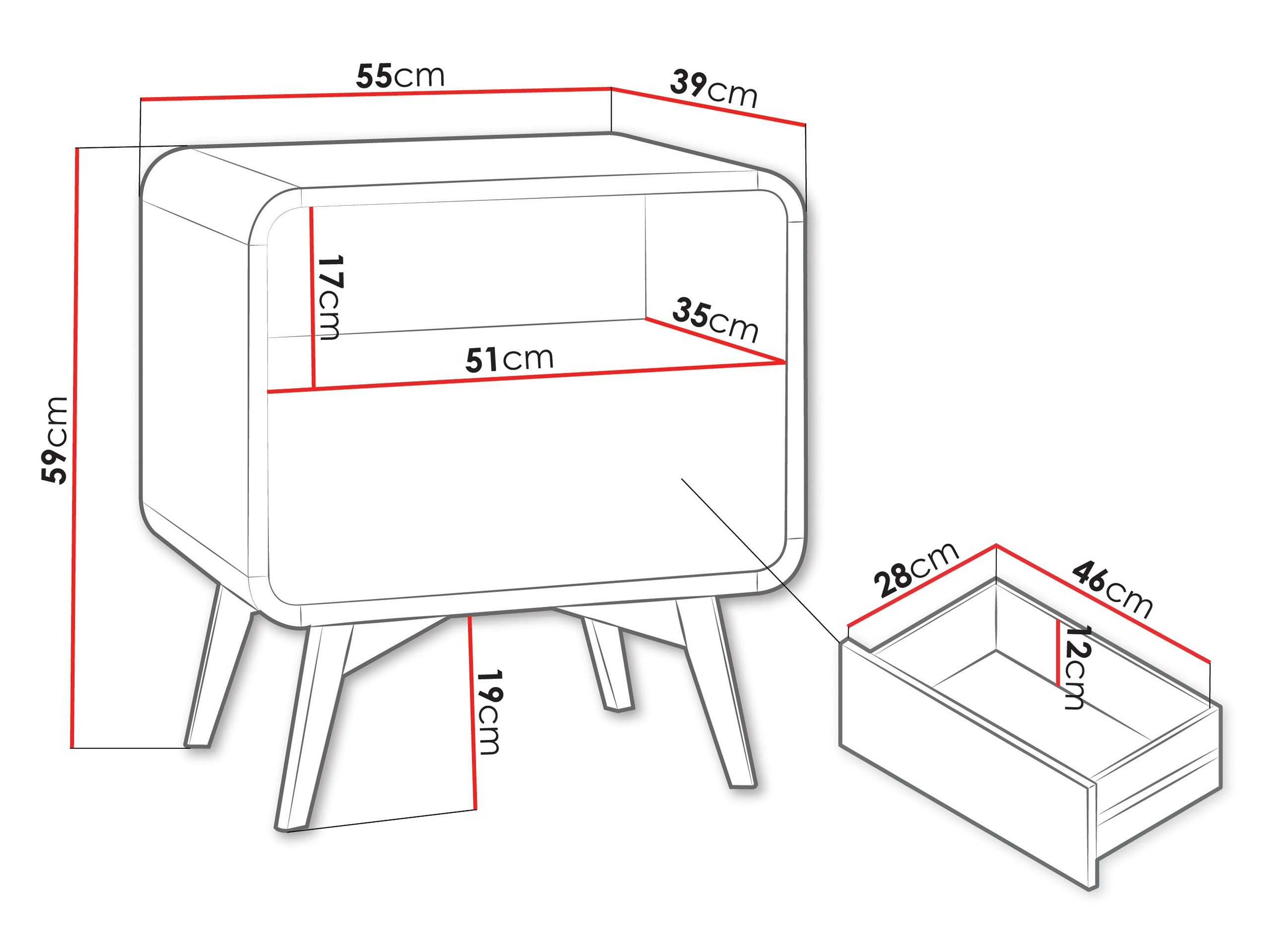 Noćni ormarić Focos