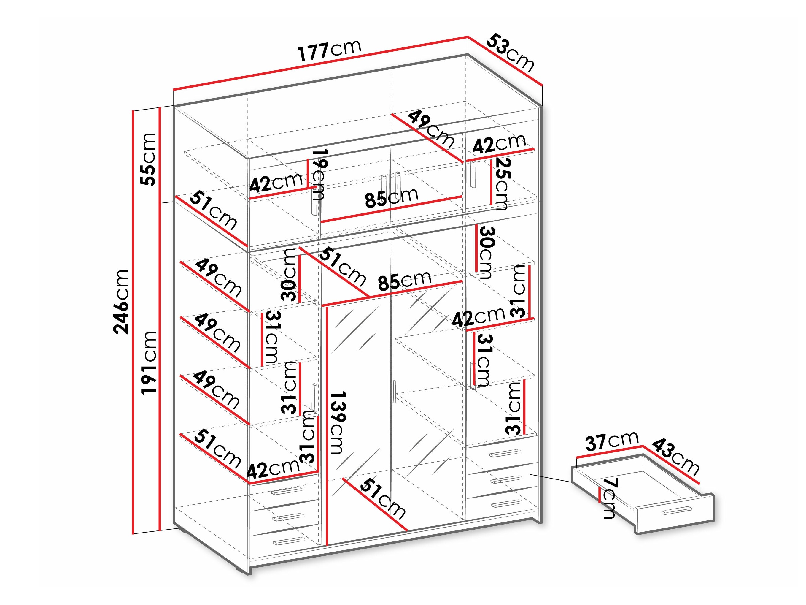 Ormar Novduni 120 (Belo)