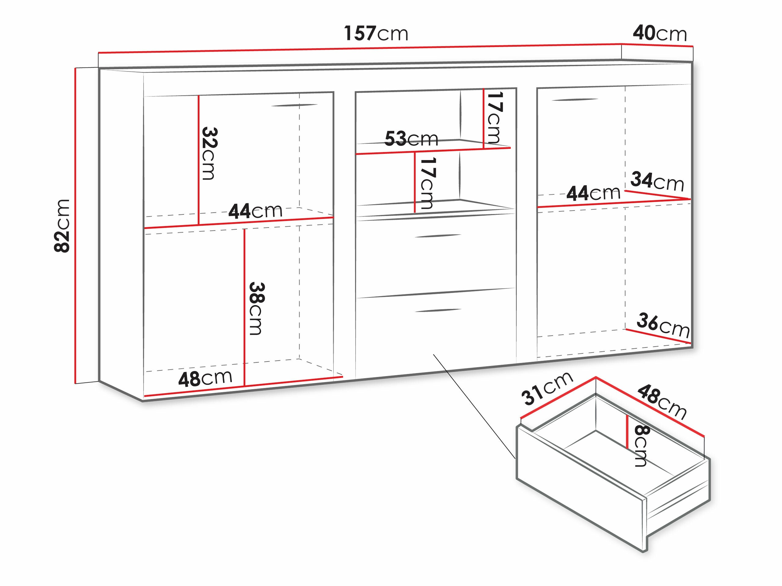 Komoda Soca (Sonoma hrast)