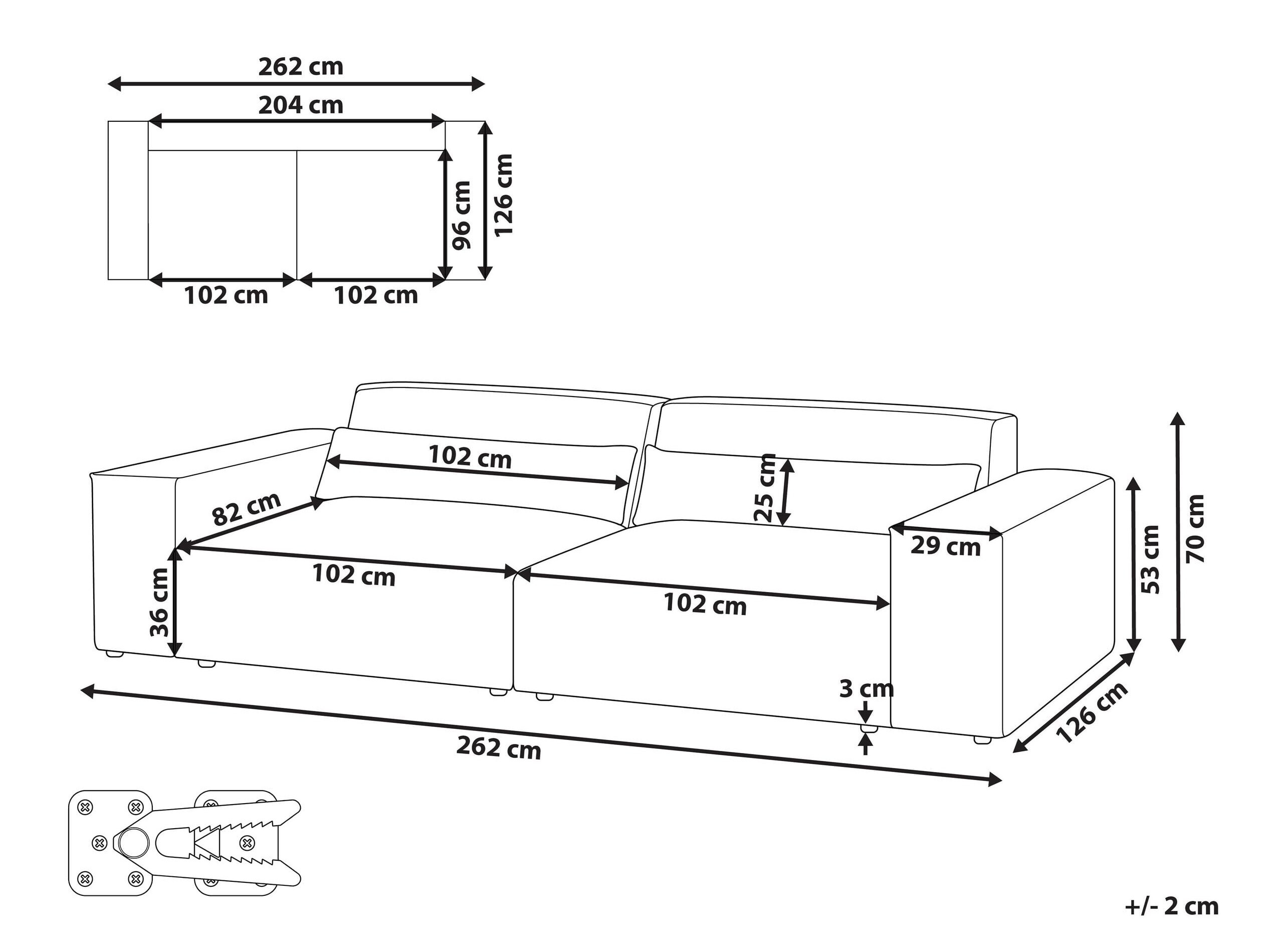 Modularna sofa Tivsora 103 (Sivo)
