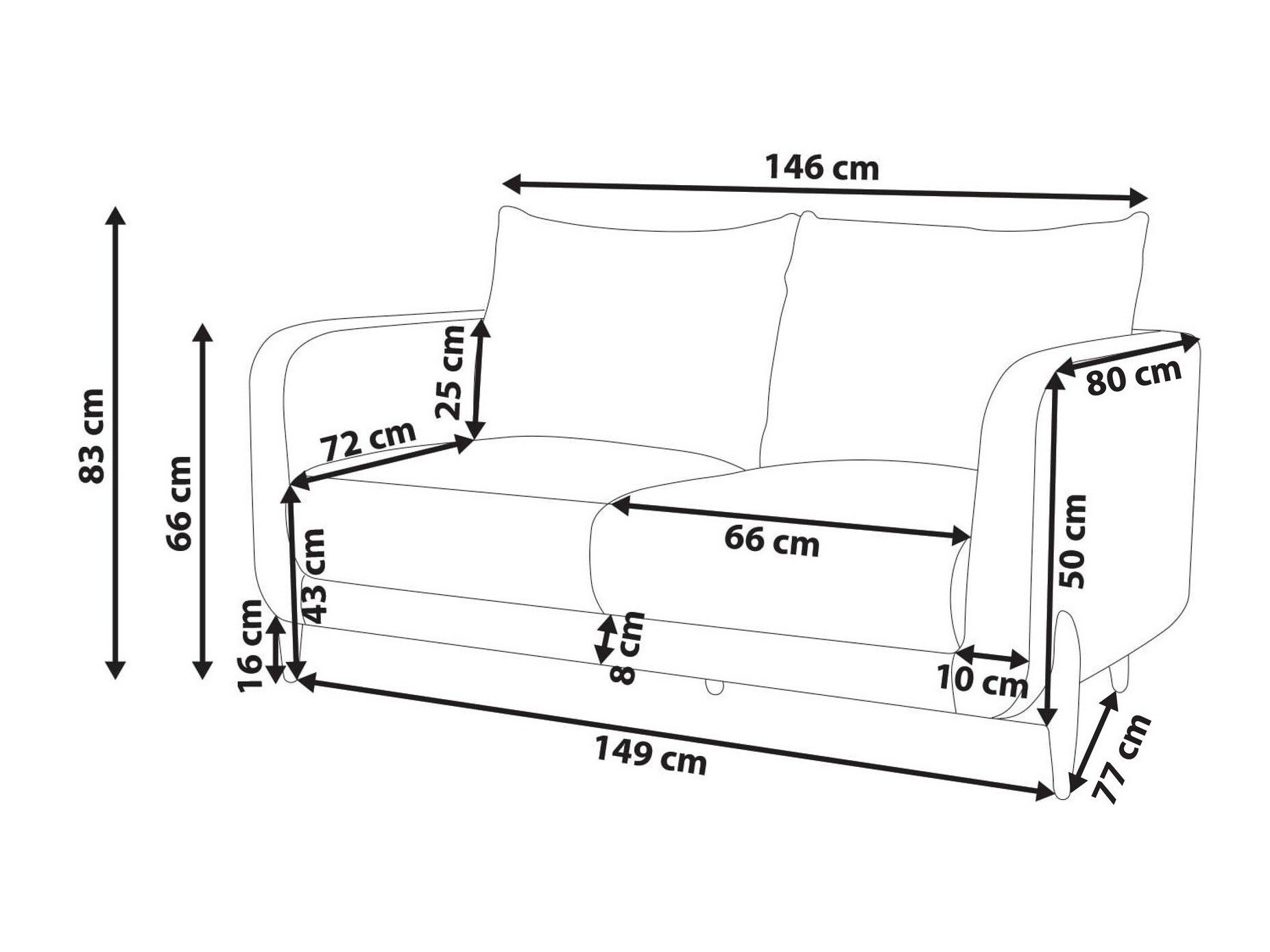 Sofa Berwyn 3119 (Tamno smeđa)