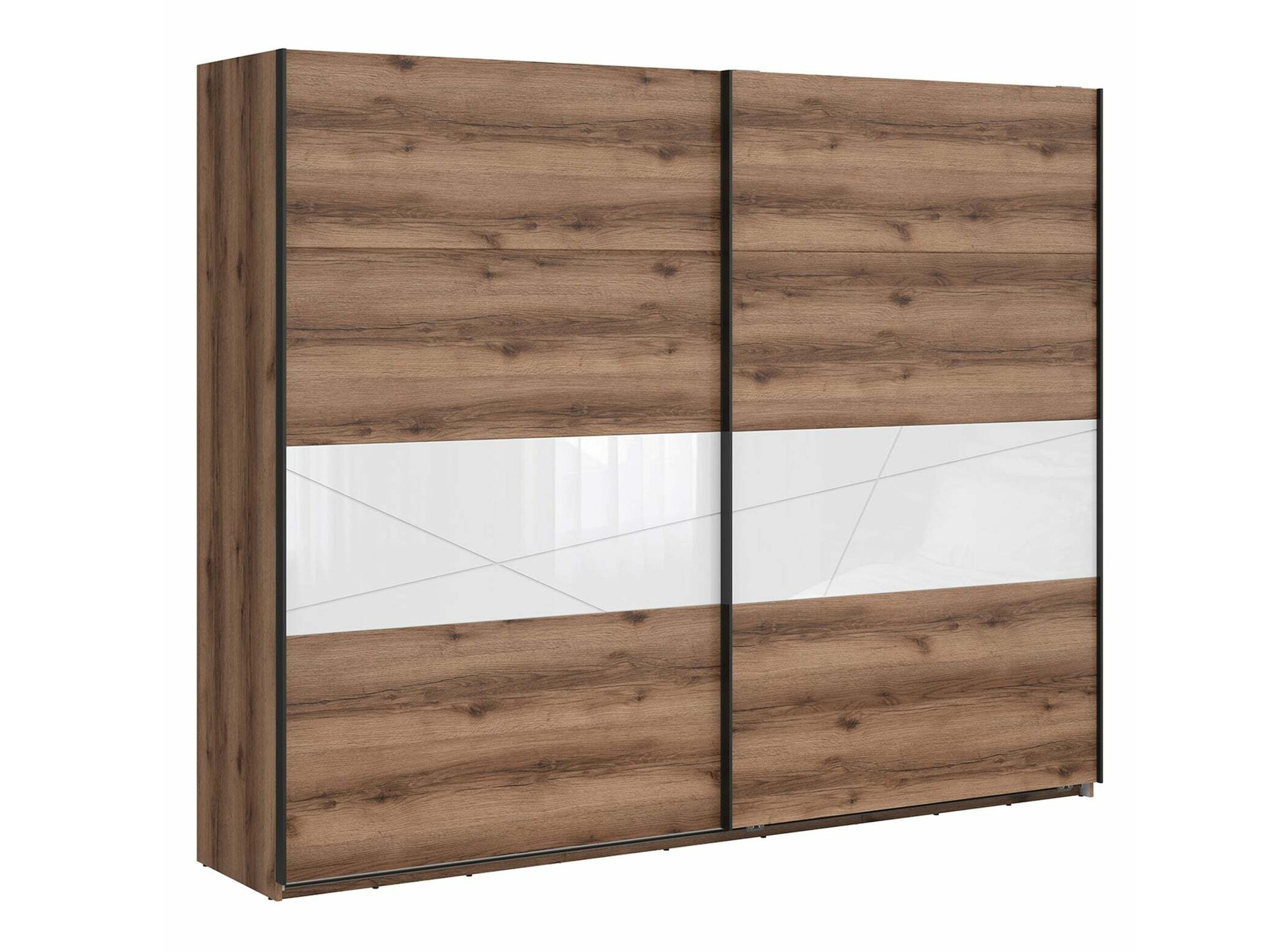 Ormar Fivale 124 (Tamni Delano hrast + Sjajno belo)