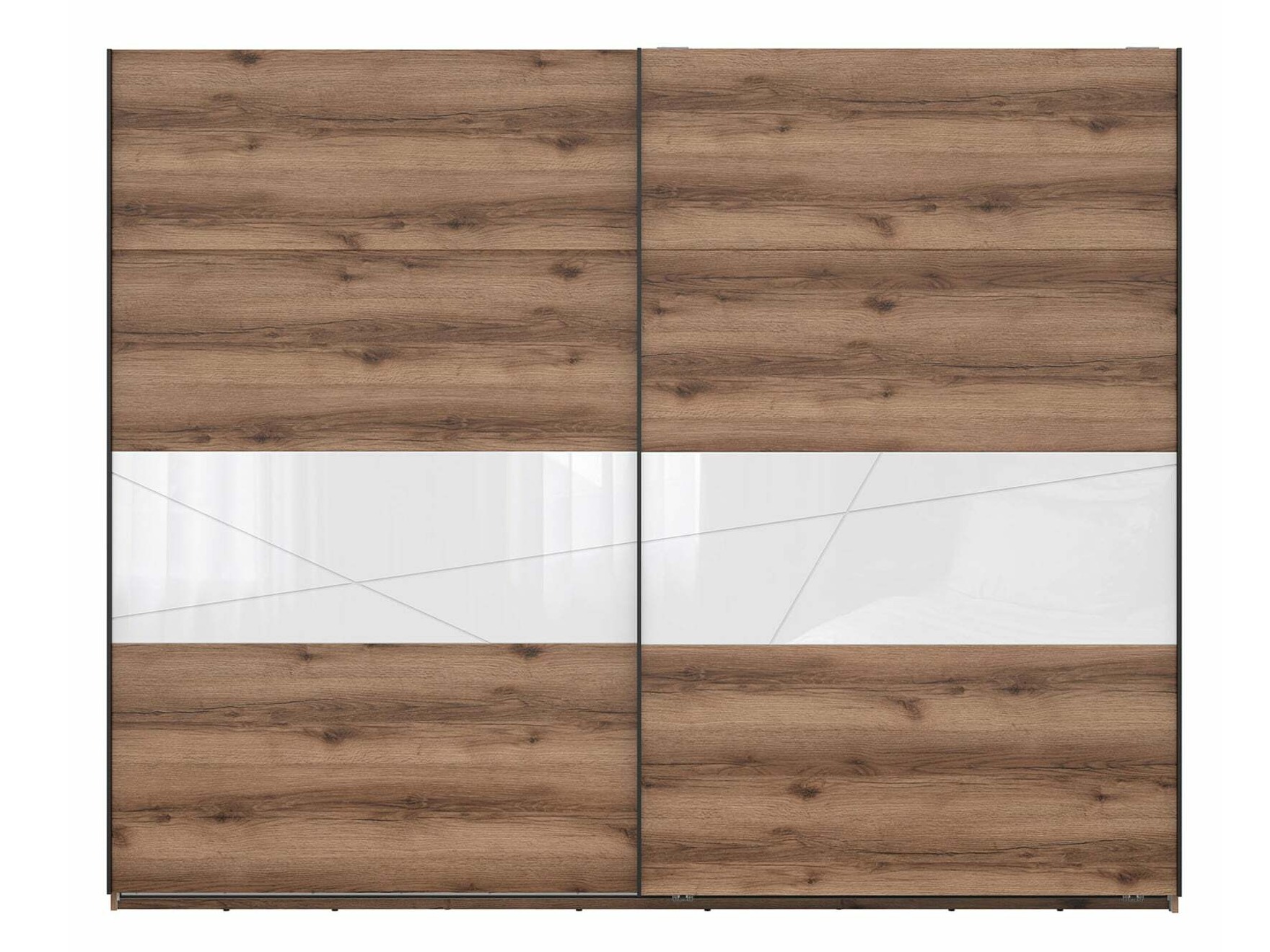 Ormar Fivale 124 (Tamni Delano hrast + Sjajno belo)