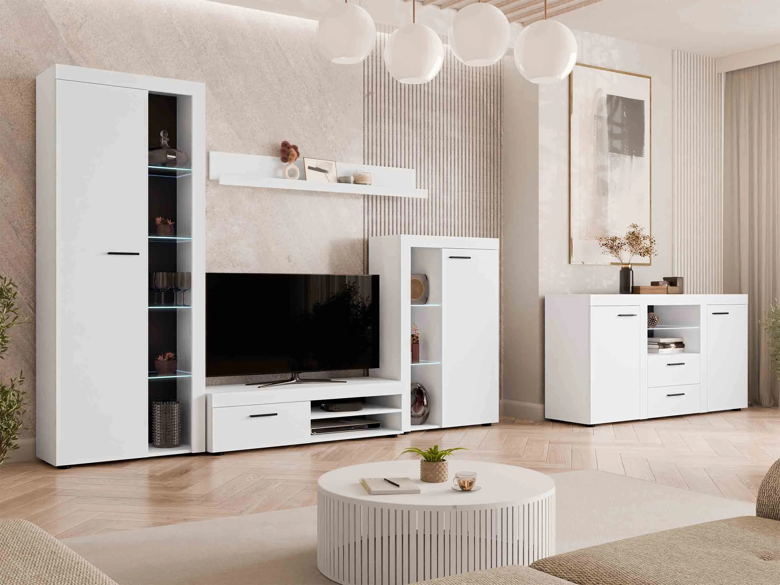Set za dnevnu sobu Univio (Belo)