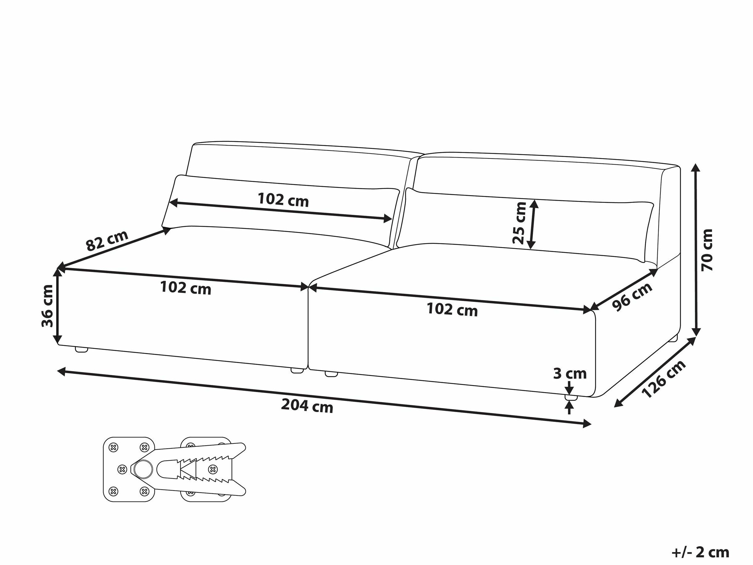 Modularna sofa Tivsora 102 (Sivo)