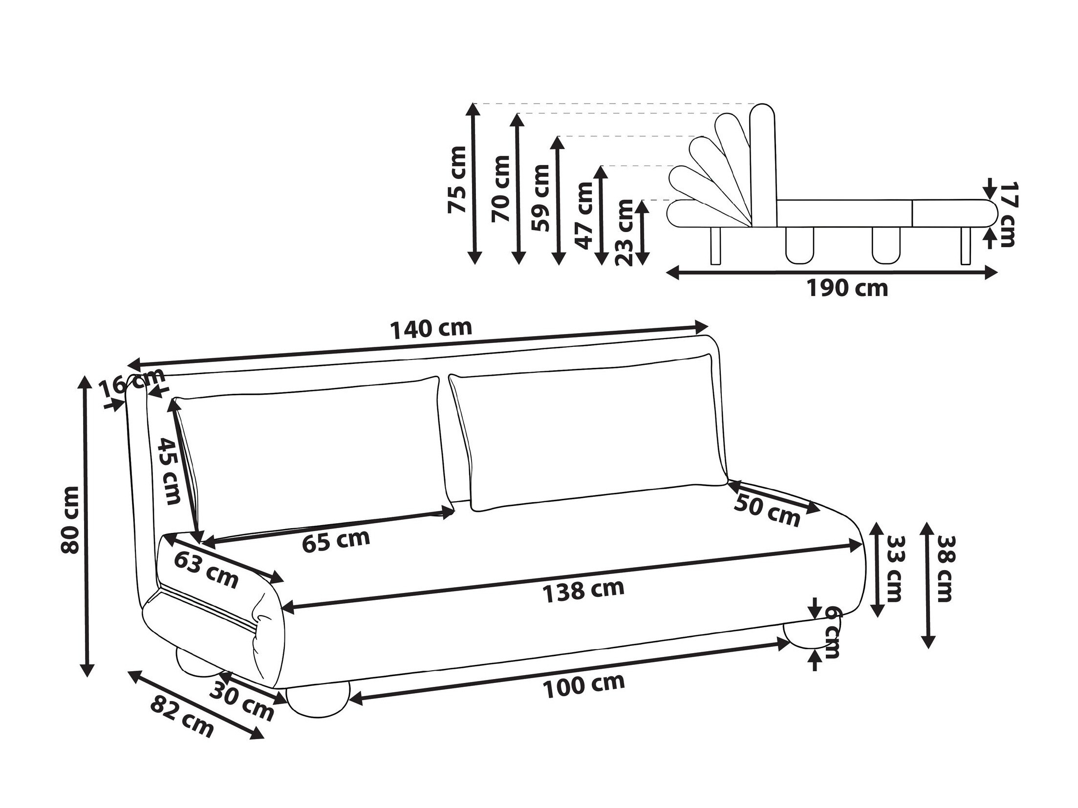 Sofa na razvlačenje Berwyn 3167 (Svetlo smeđa)