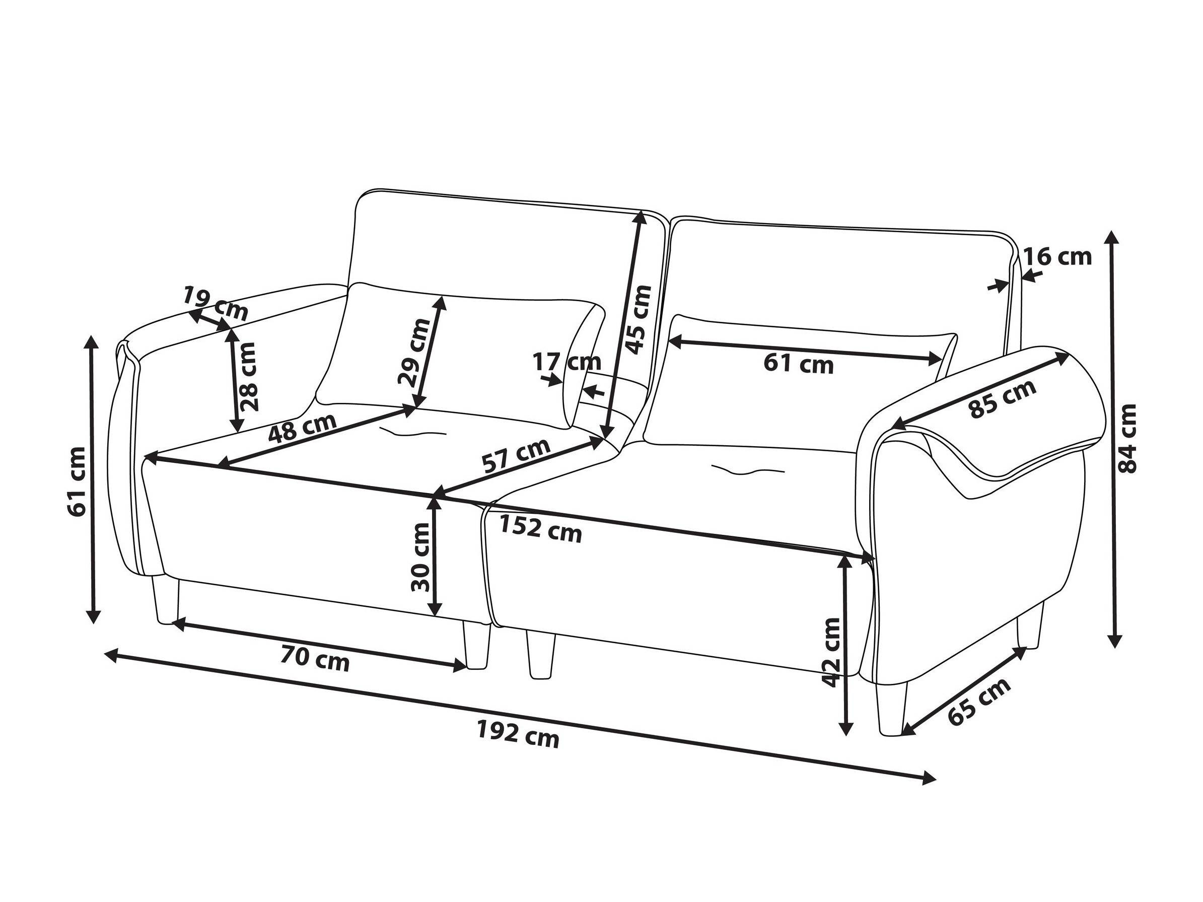 Sofa Berwyn 3169 (Svetlo smeđa)