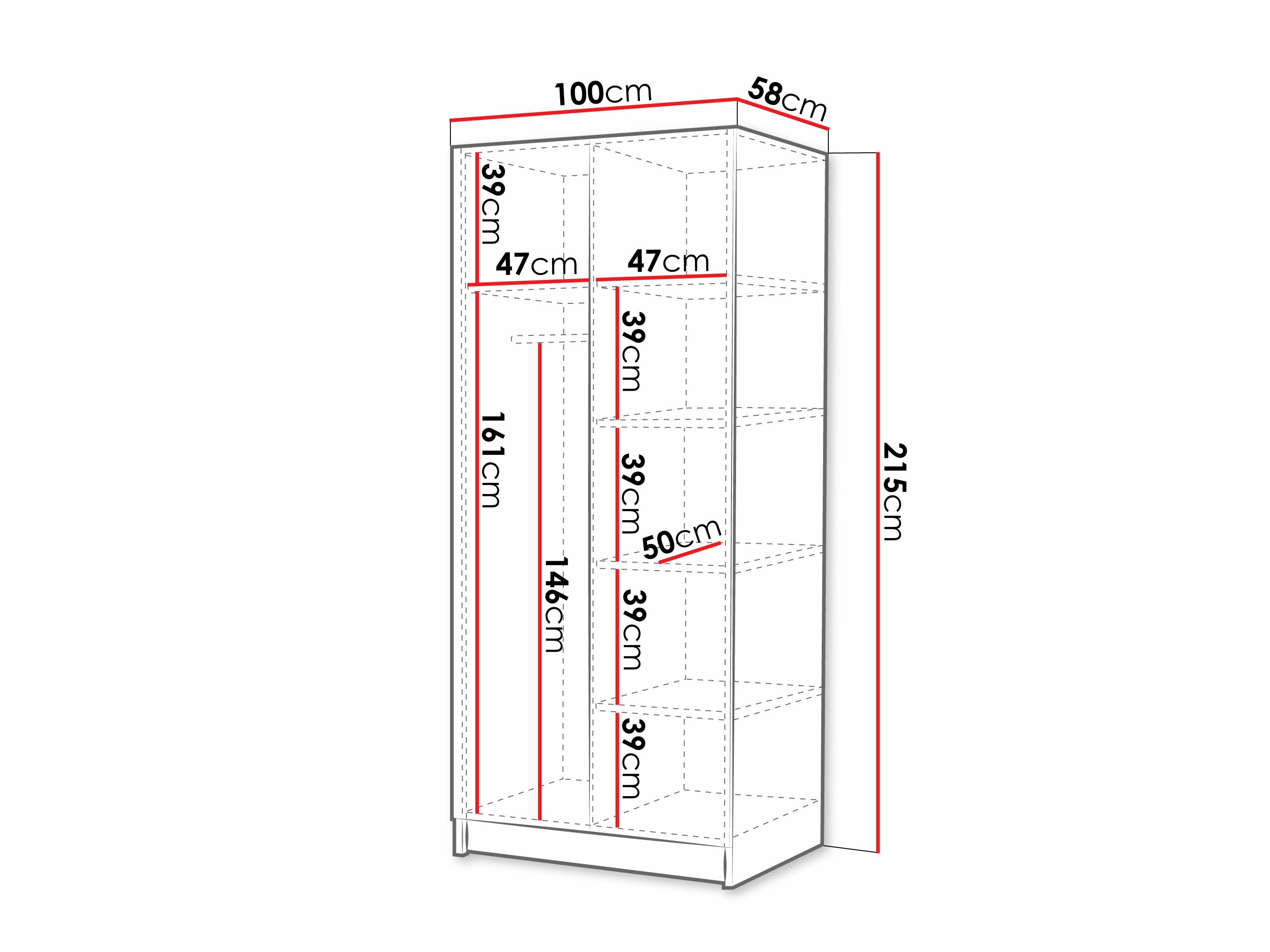 Ormar Closico Staton II (Belo + Crno)