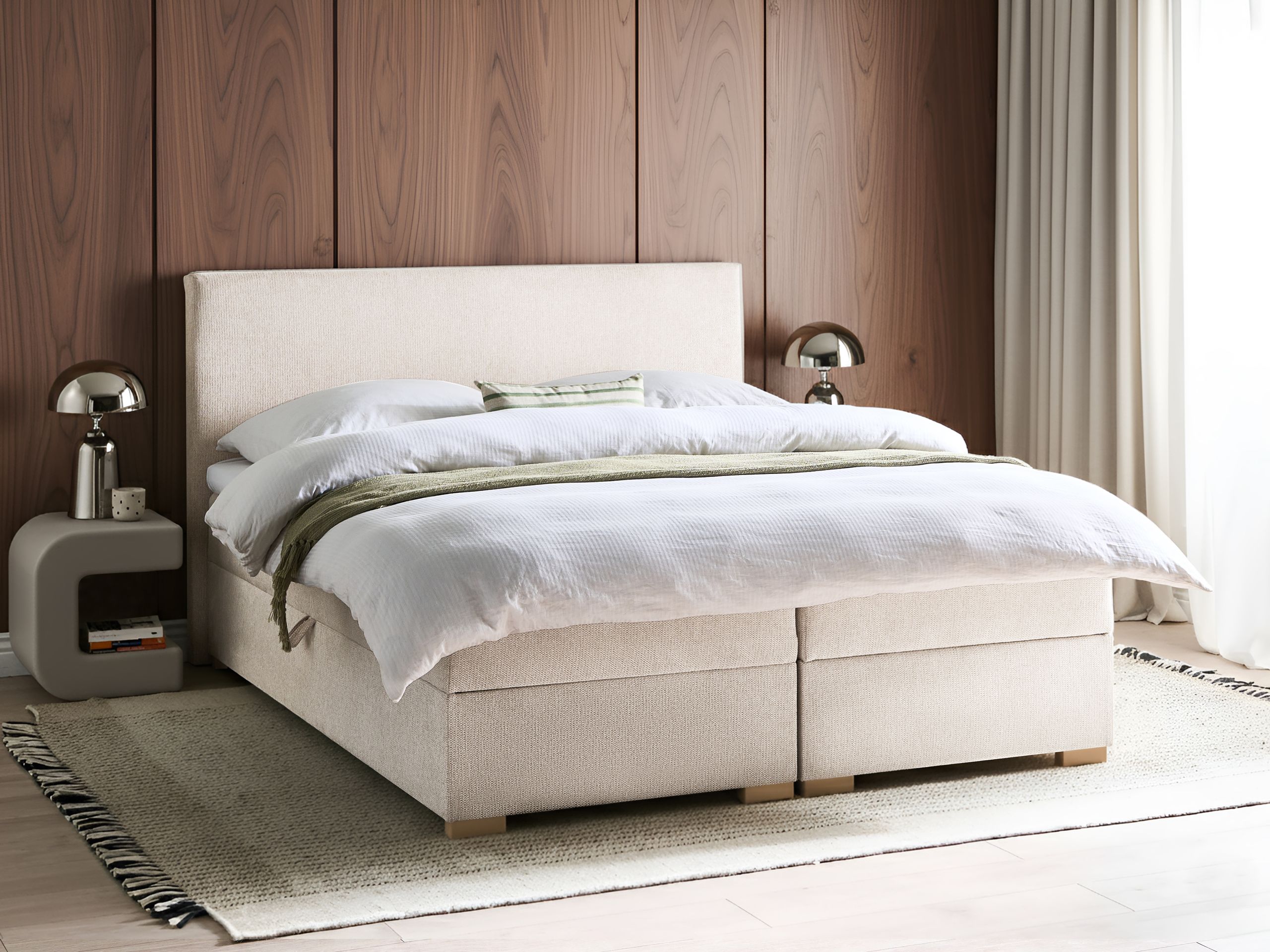 Boxspring krevet Berwyn 3174 (Svetlo bež)