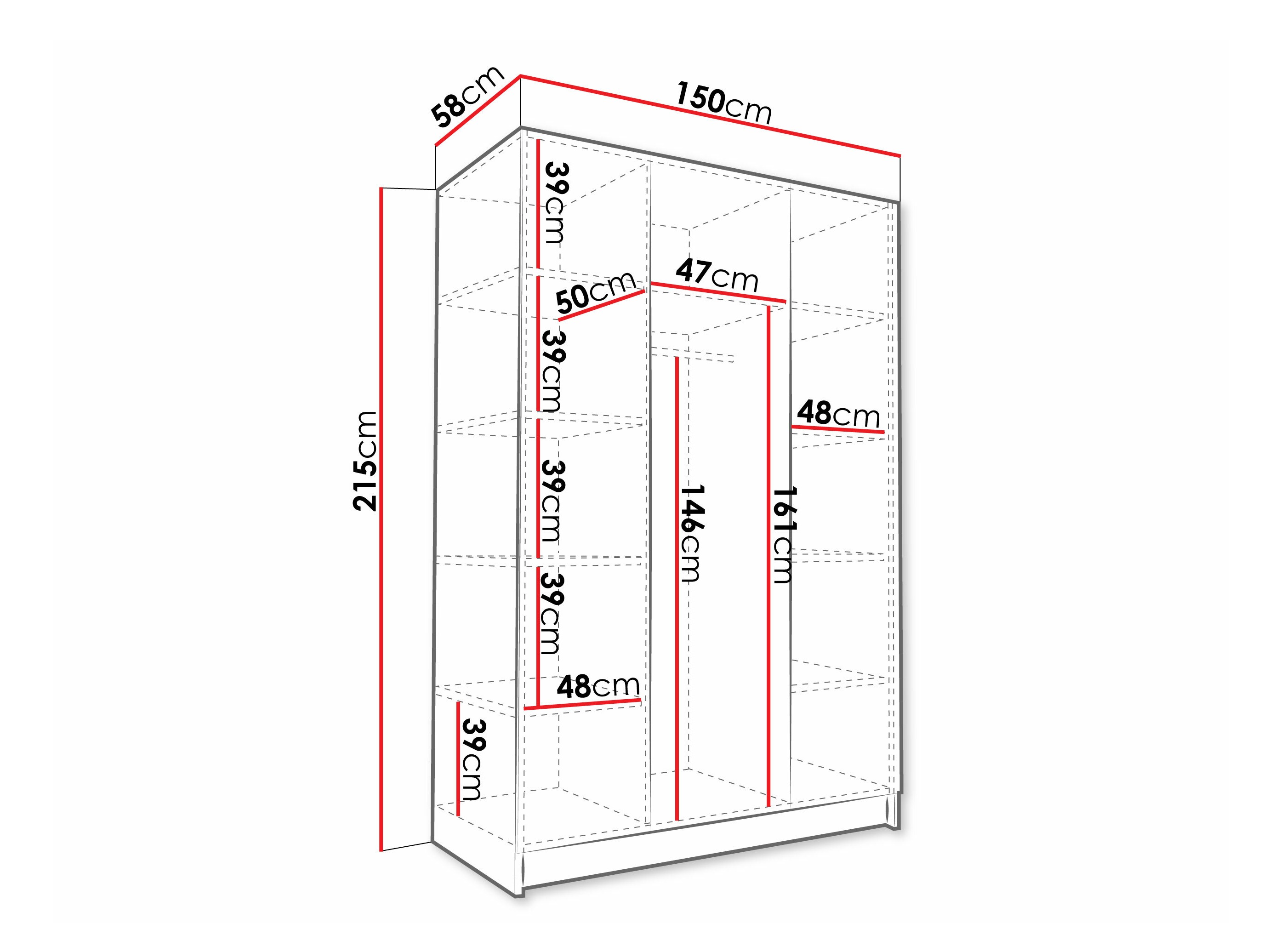 Ormar Closico 196 (Belo + Crno)