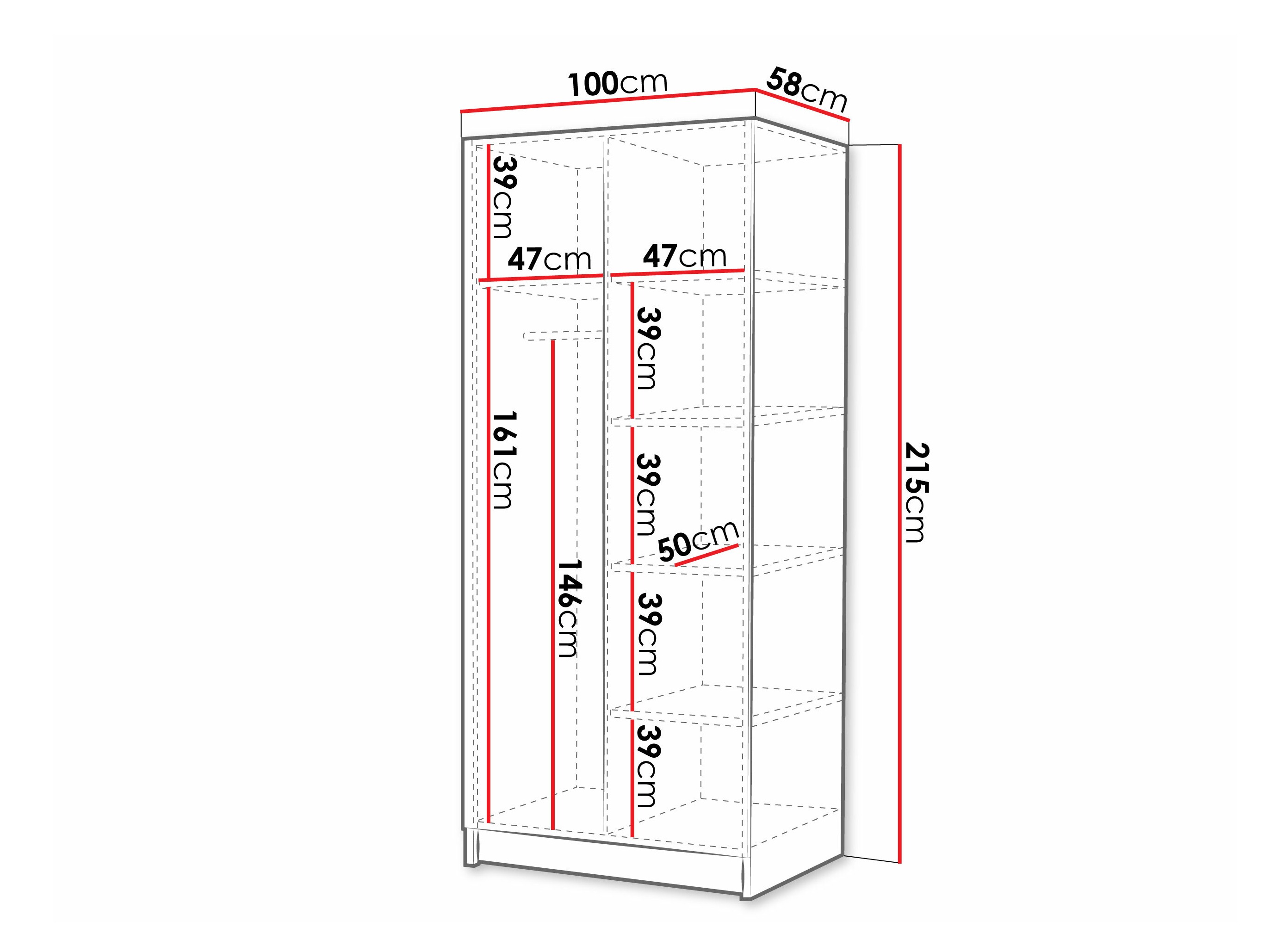 Ormar Closico Staton III (Belo + Crno)