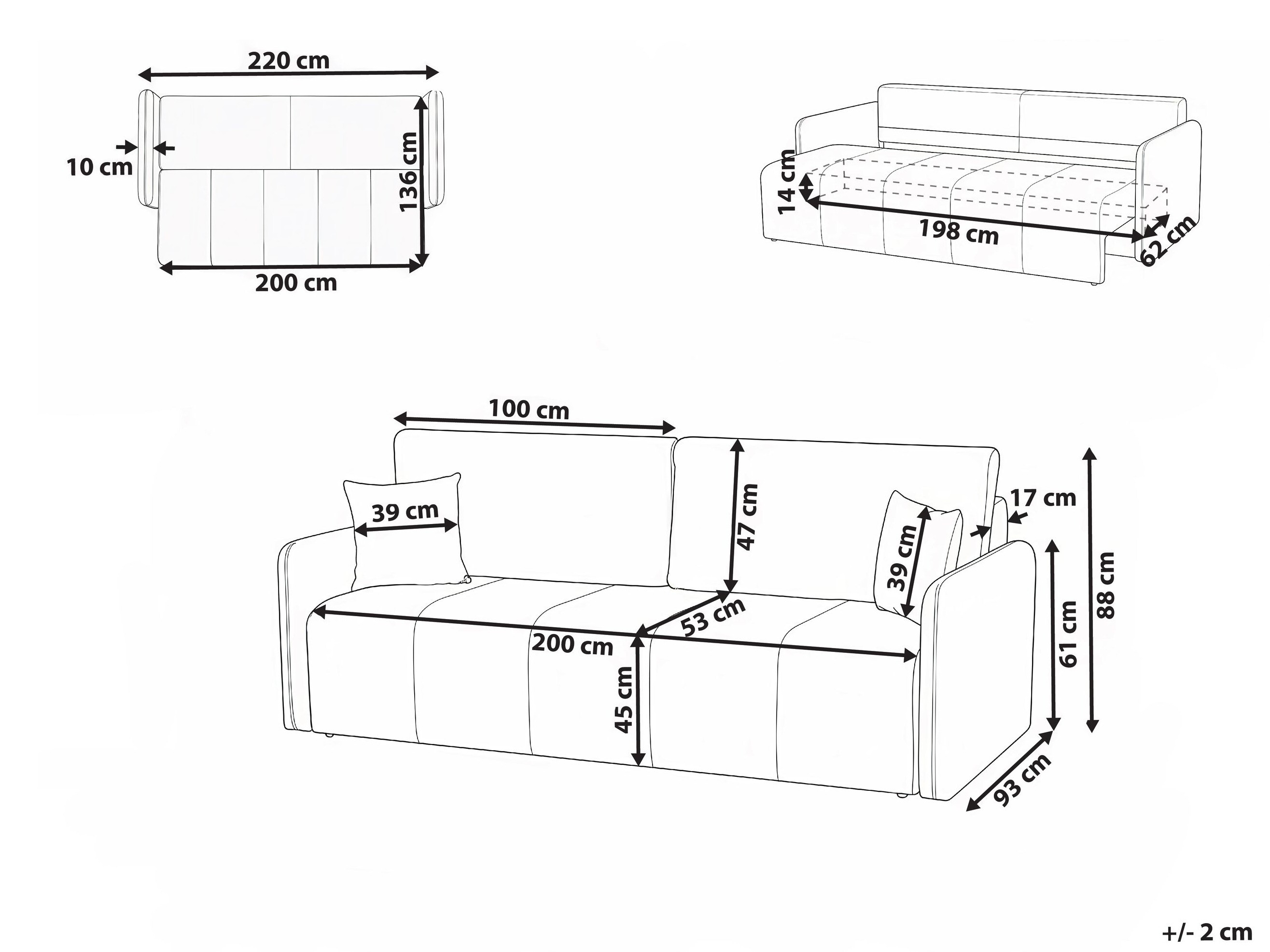 Sofa na razvlačenje Berwyn 3171 (Crvena)