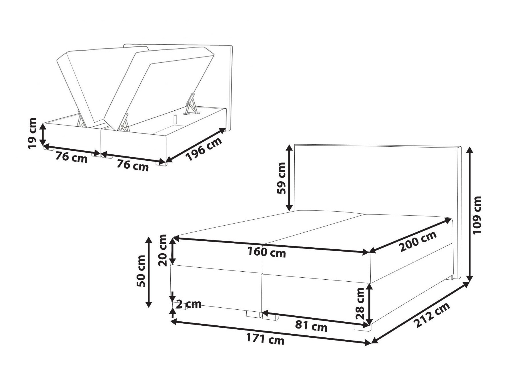 Boxspring krevet Berwyn 3174 (Svetlo bež)