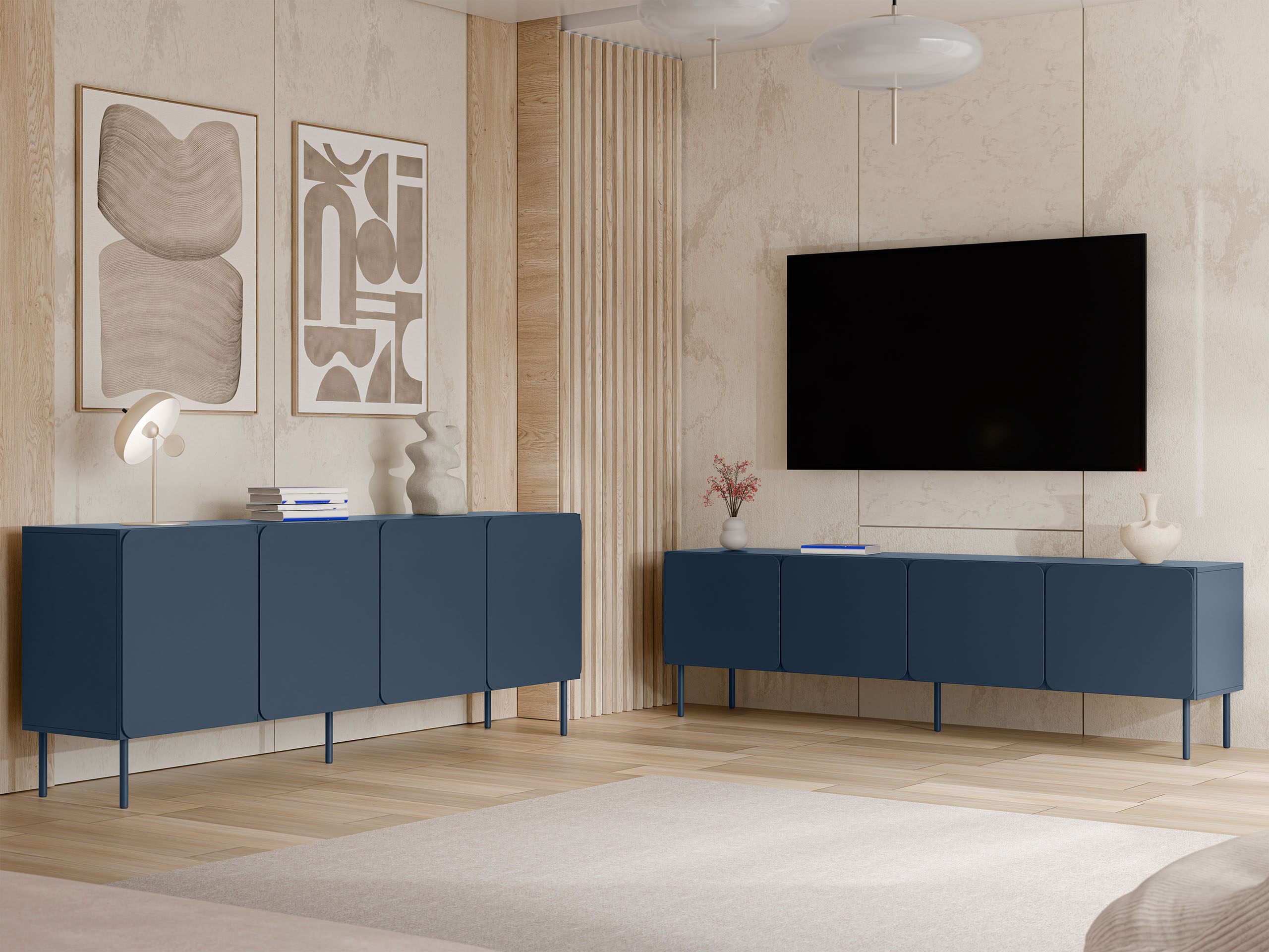 Set za dnevnu sobu Fentore 103 (Indigo modra)