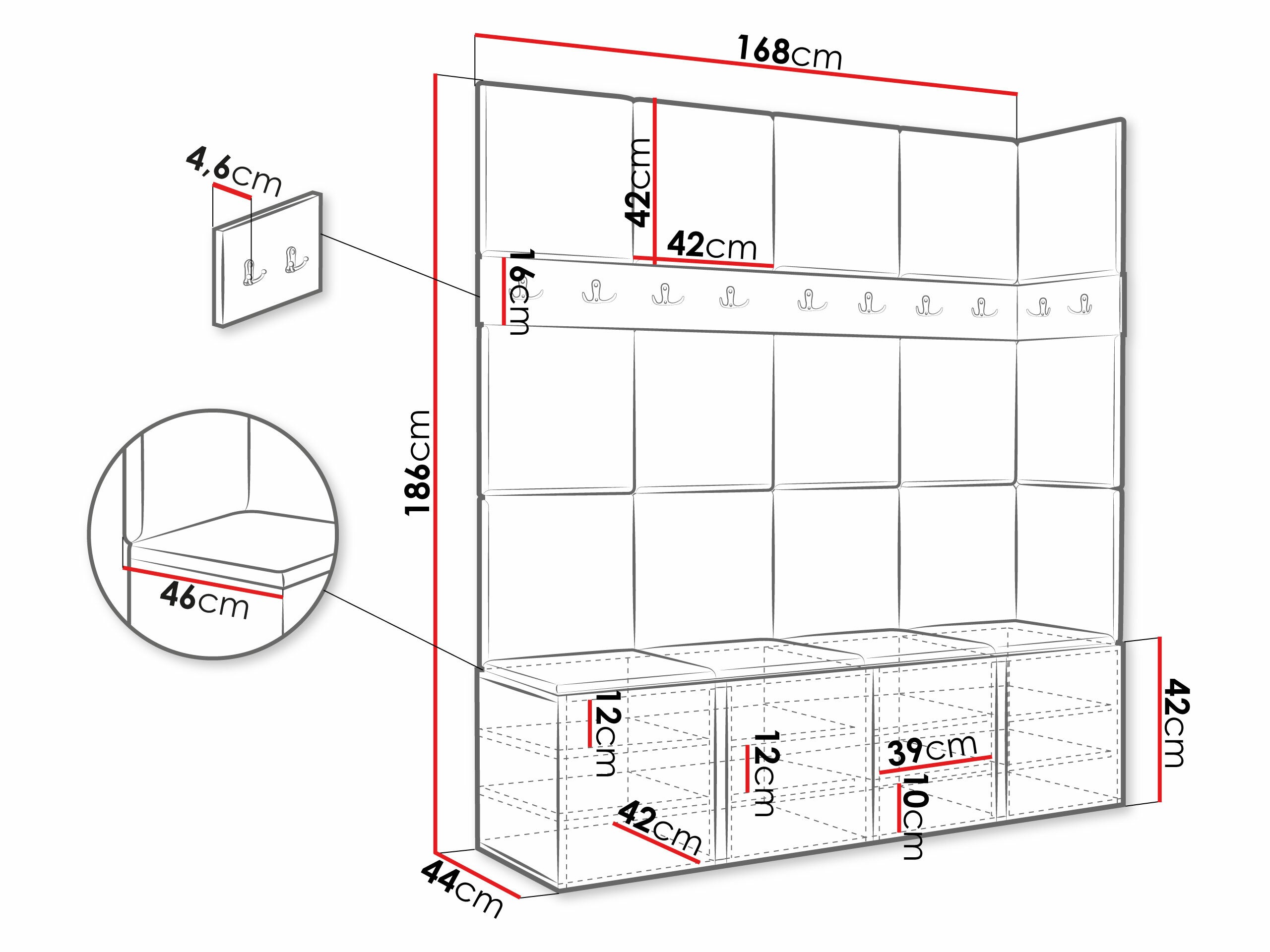Set za hodnik Pinis II (Belo)