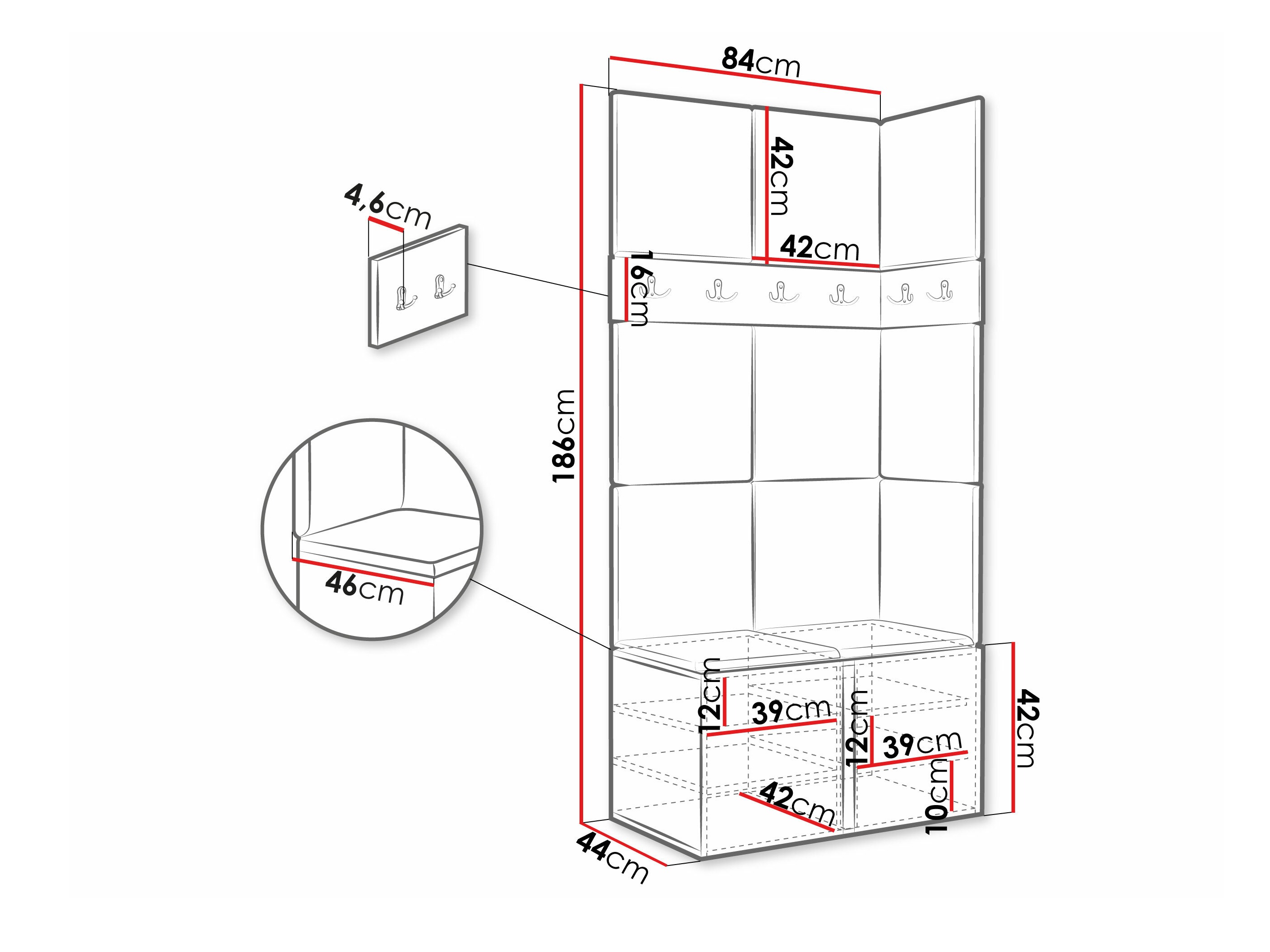 Set za hodnik Pinis I (Belo)