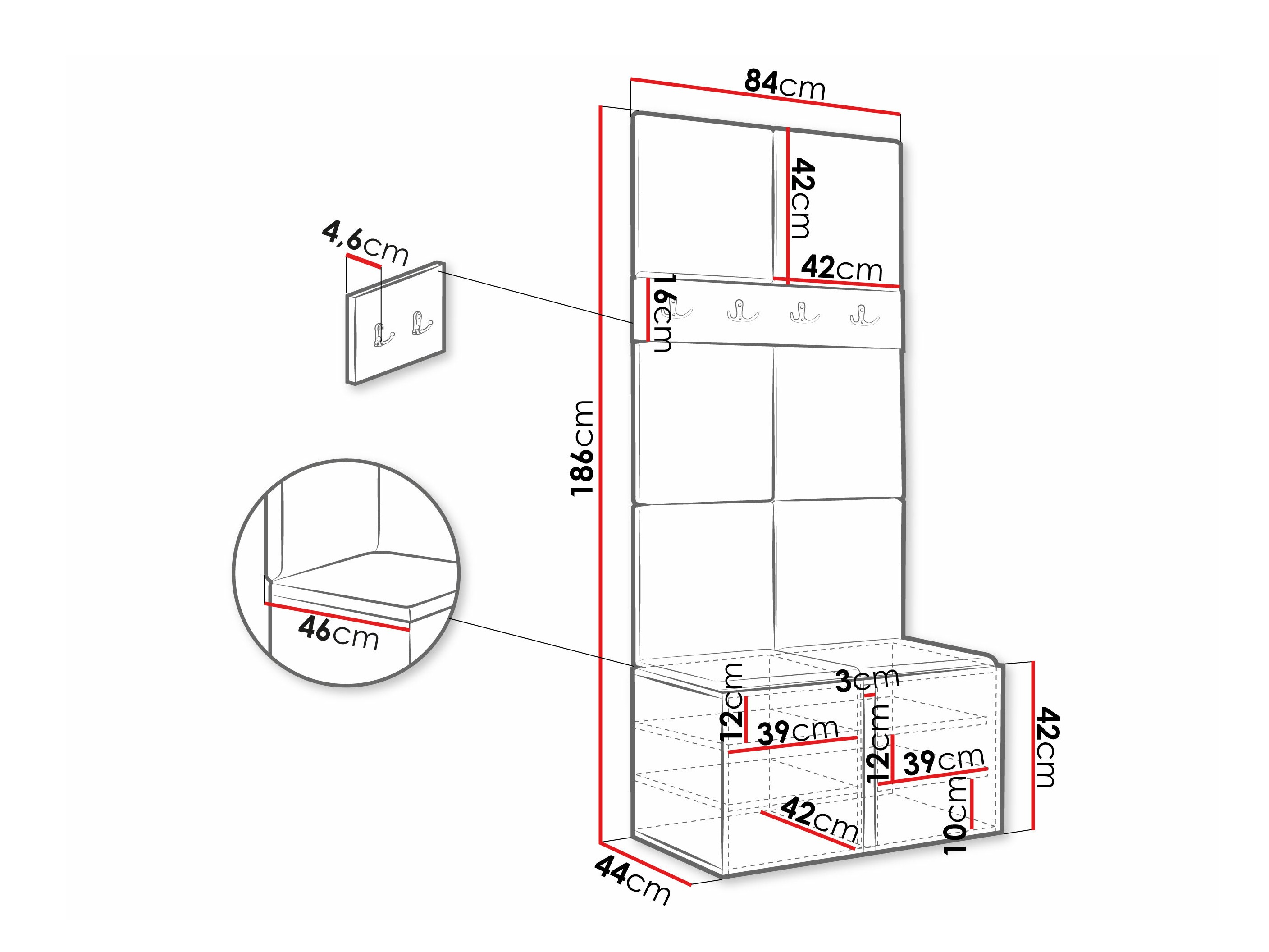 Set za hodnik Pinis IV (Belo)