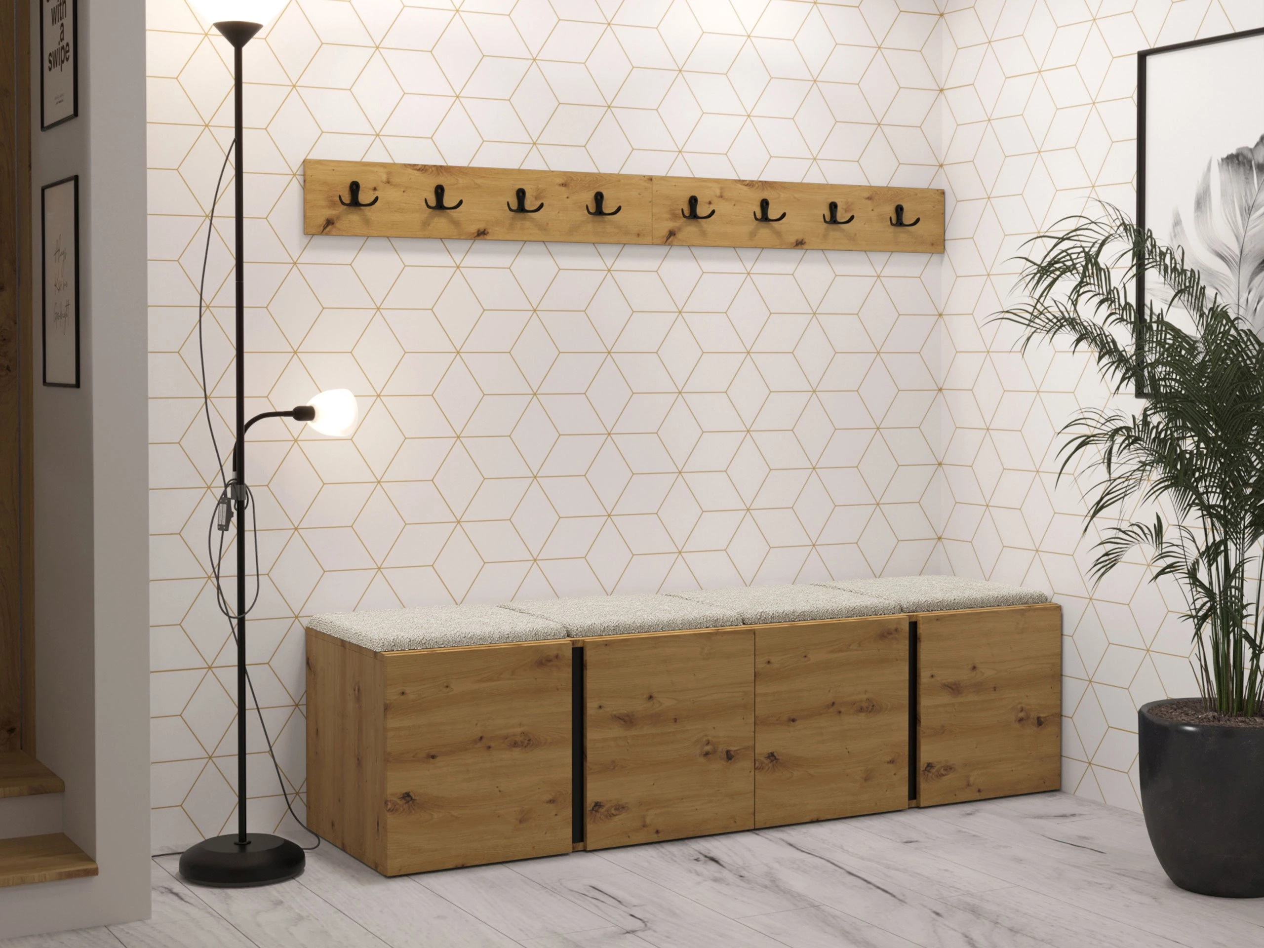 Set za hodnik Pinis VII (Artisan hrast)