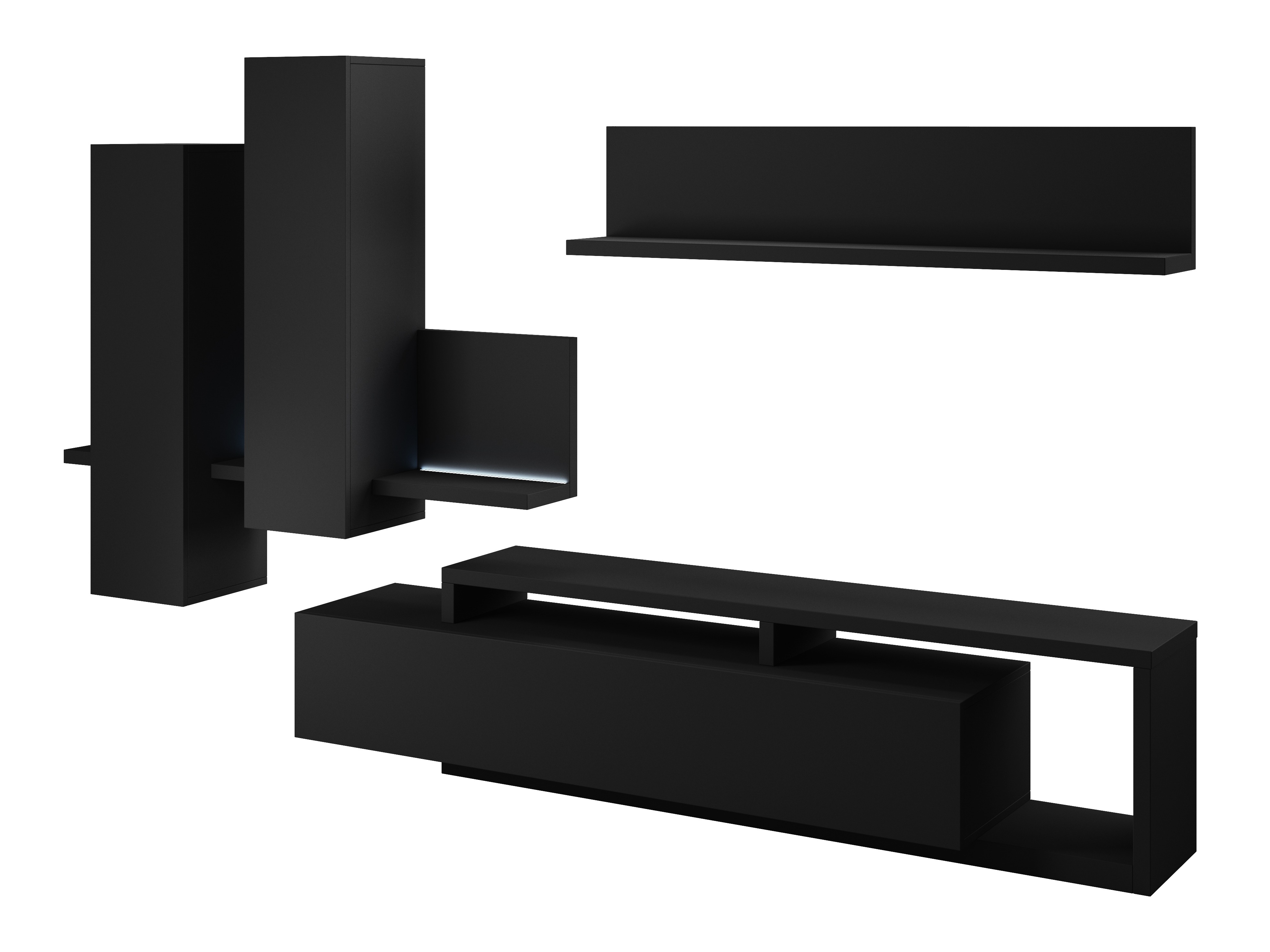 Set za dnevnu sobu Lutiva 100 (Mat crna)