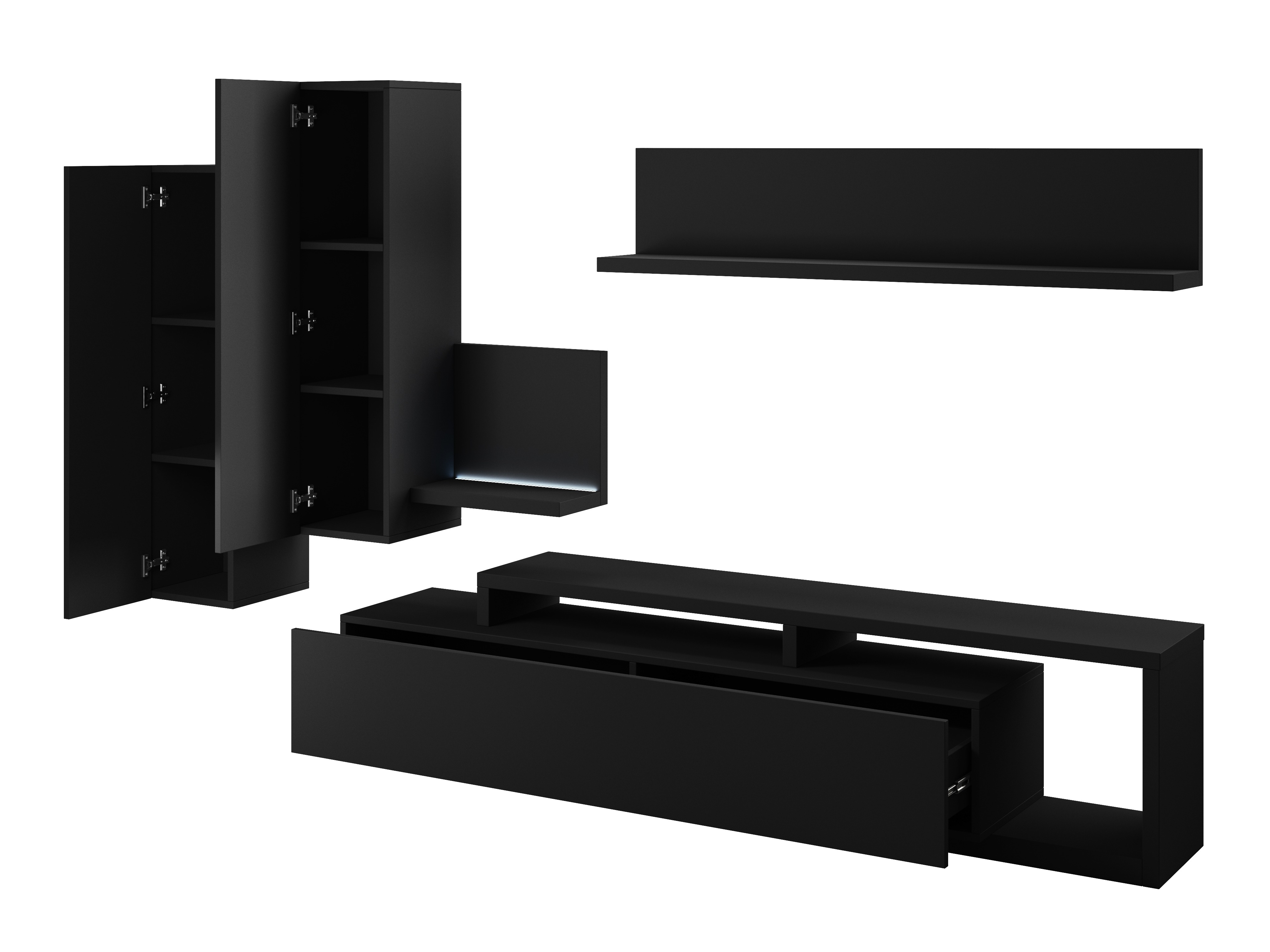 Set za dnevnu sobu Lutiva 100 (Mat crna)