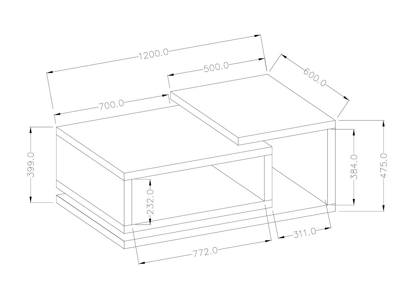 Stočić za kafu Lutiva 104 (Matera siva + Tamna smrča)