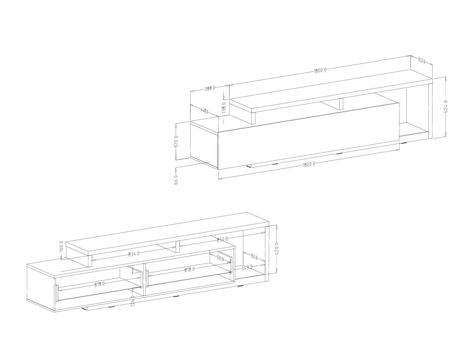 TV komoda Lutiva 103 (Eukaliptus + Hrast)