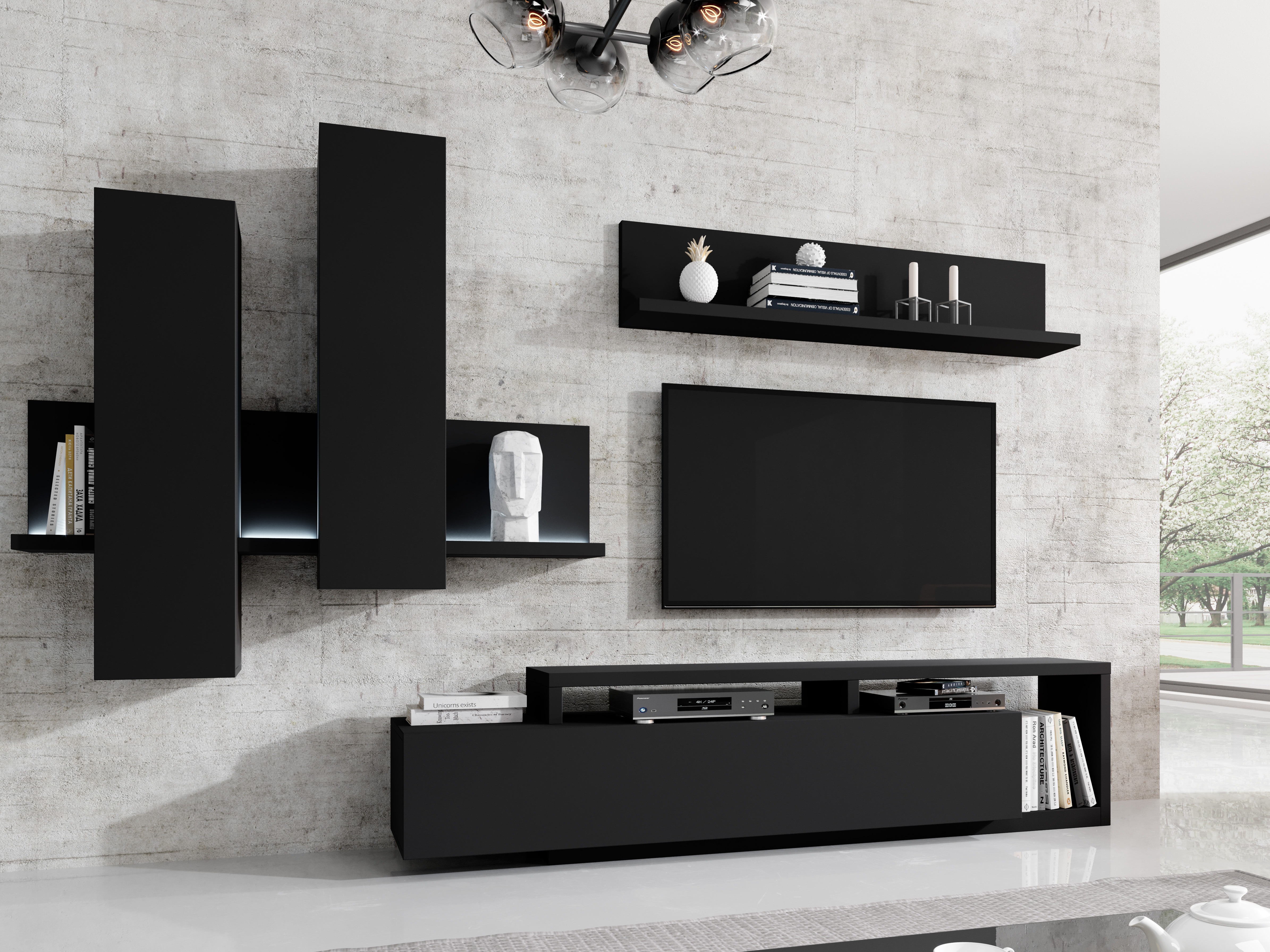 TV komoda Lutiva 103 (Mat crna)