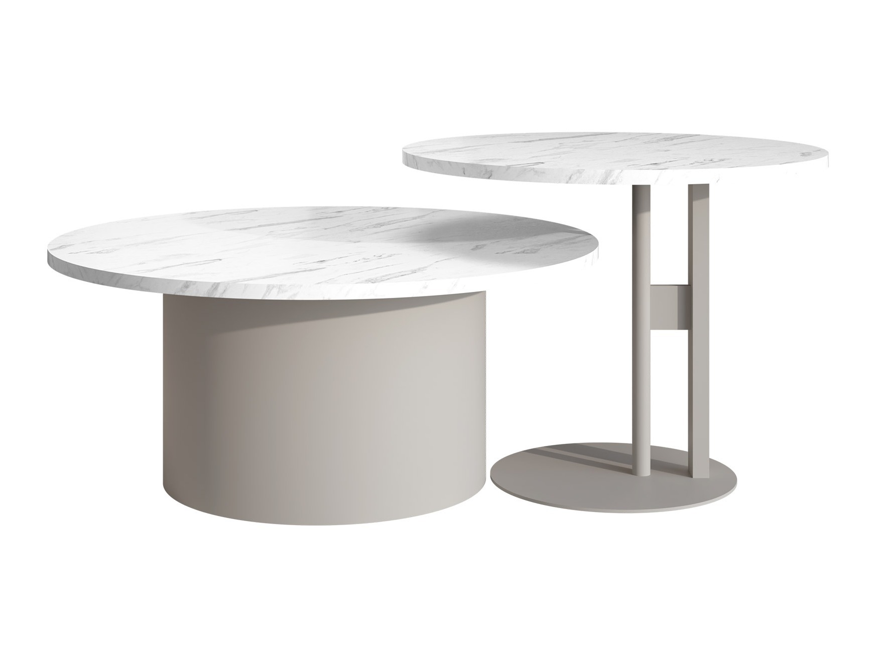 Set stočića za kafu Oswego 160 (Beli mermer)