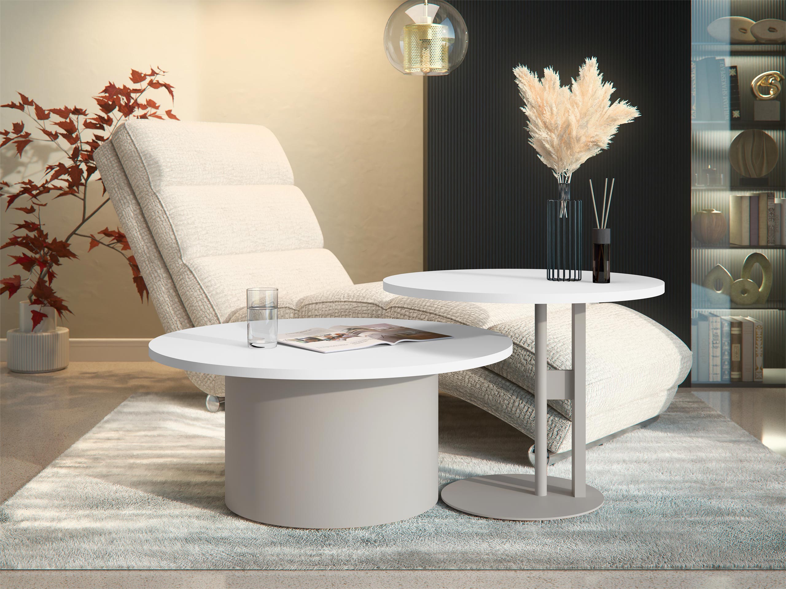 Set stočića za kafu Oswego 160 (Belo)