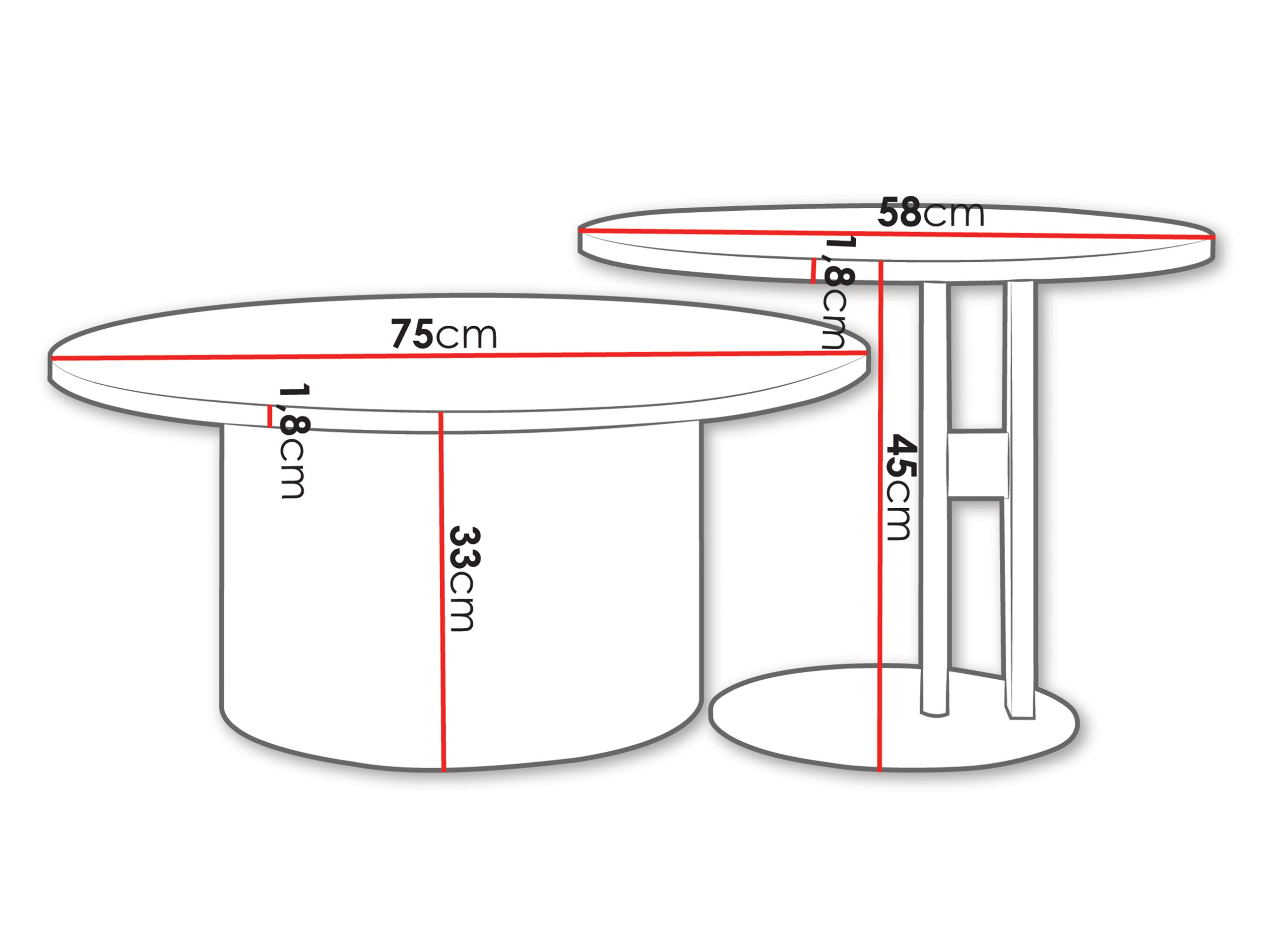 Set stočića za kafu Oswego 160 (Hrast)