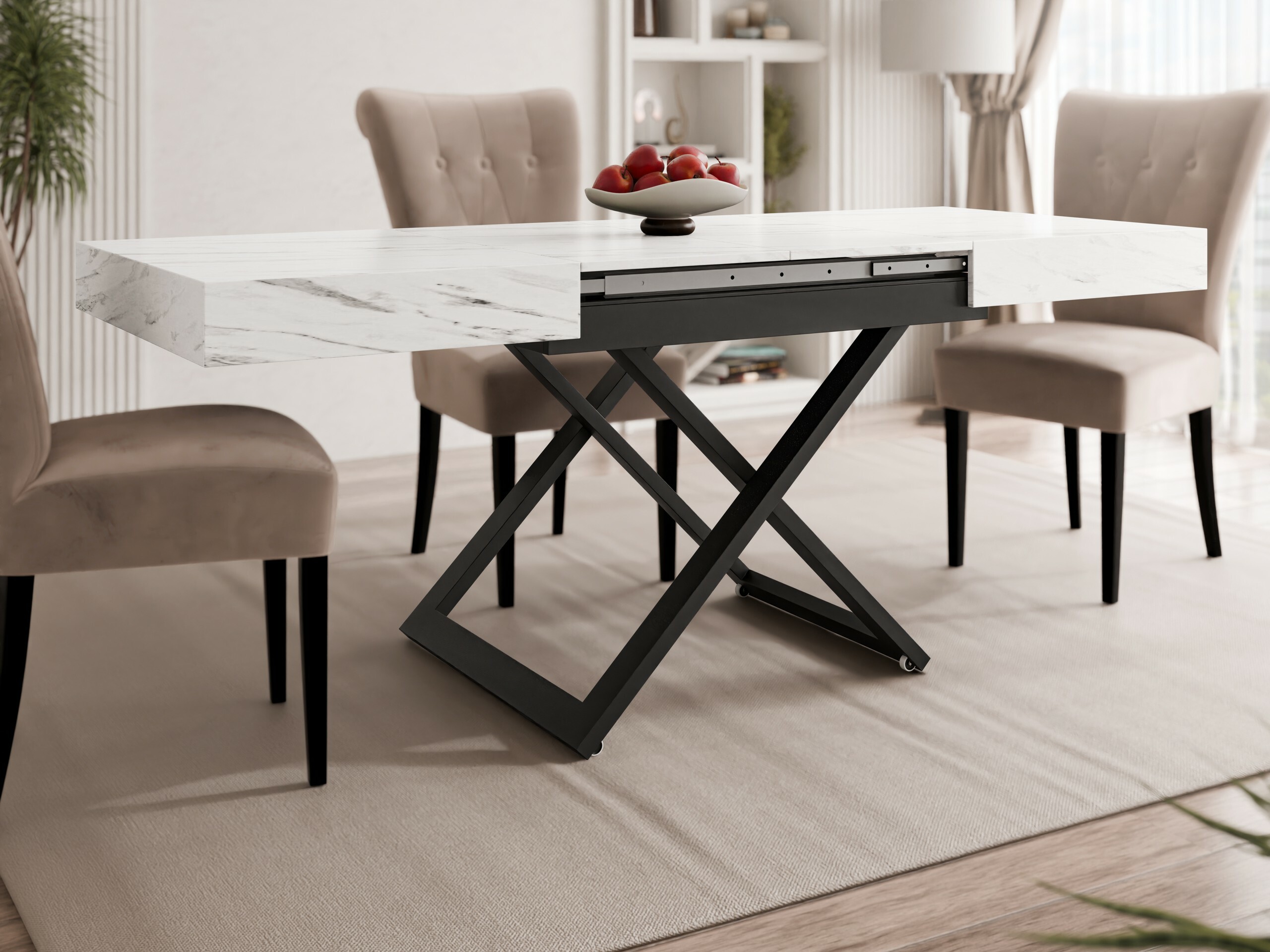 Modularni stočić za kafu Oswego 171 (Beli mermer)