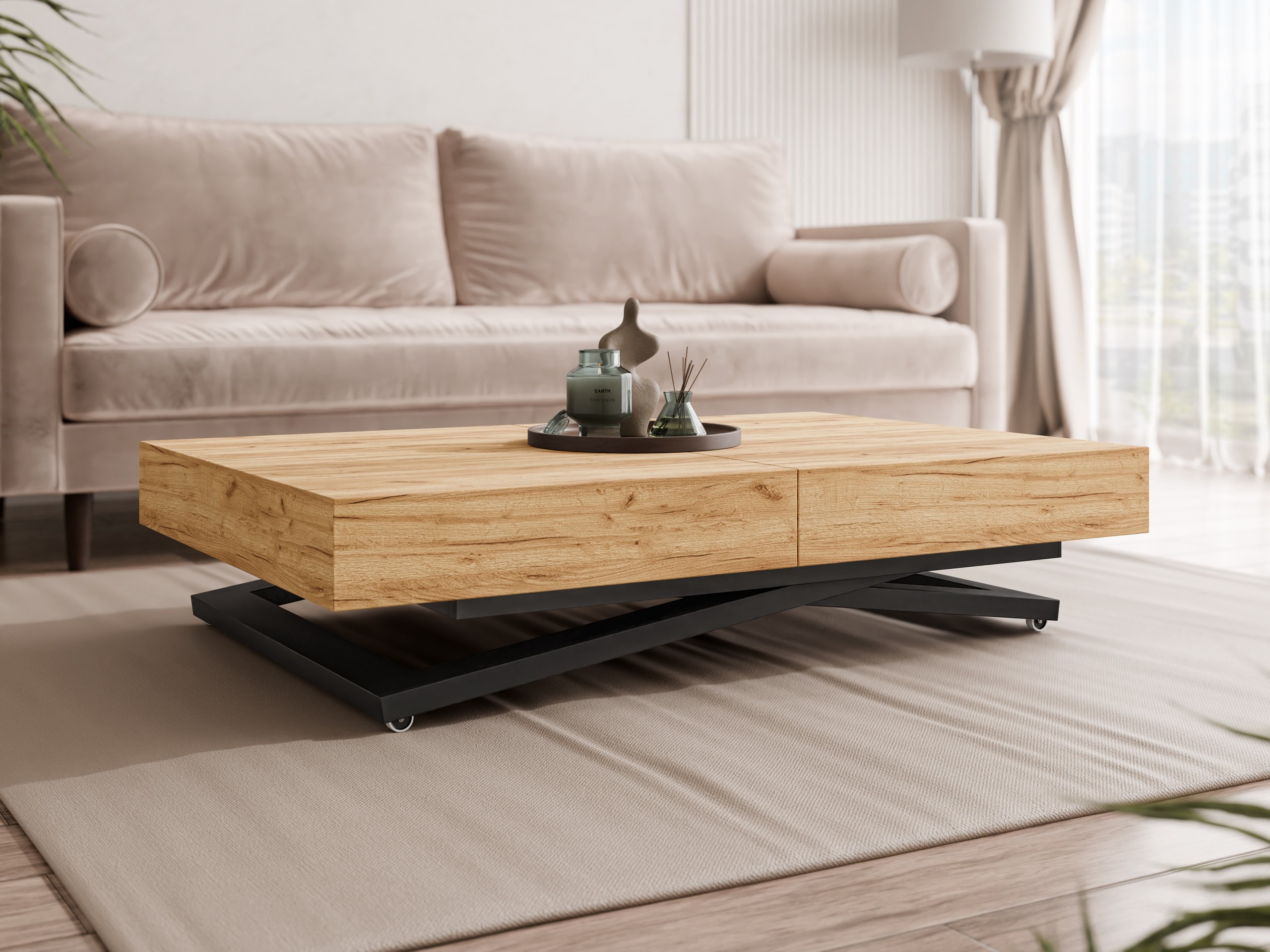 Modularni stočić za kafu Oswego 171 (Zanatski zlatni hrast)