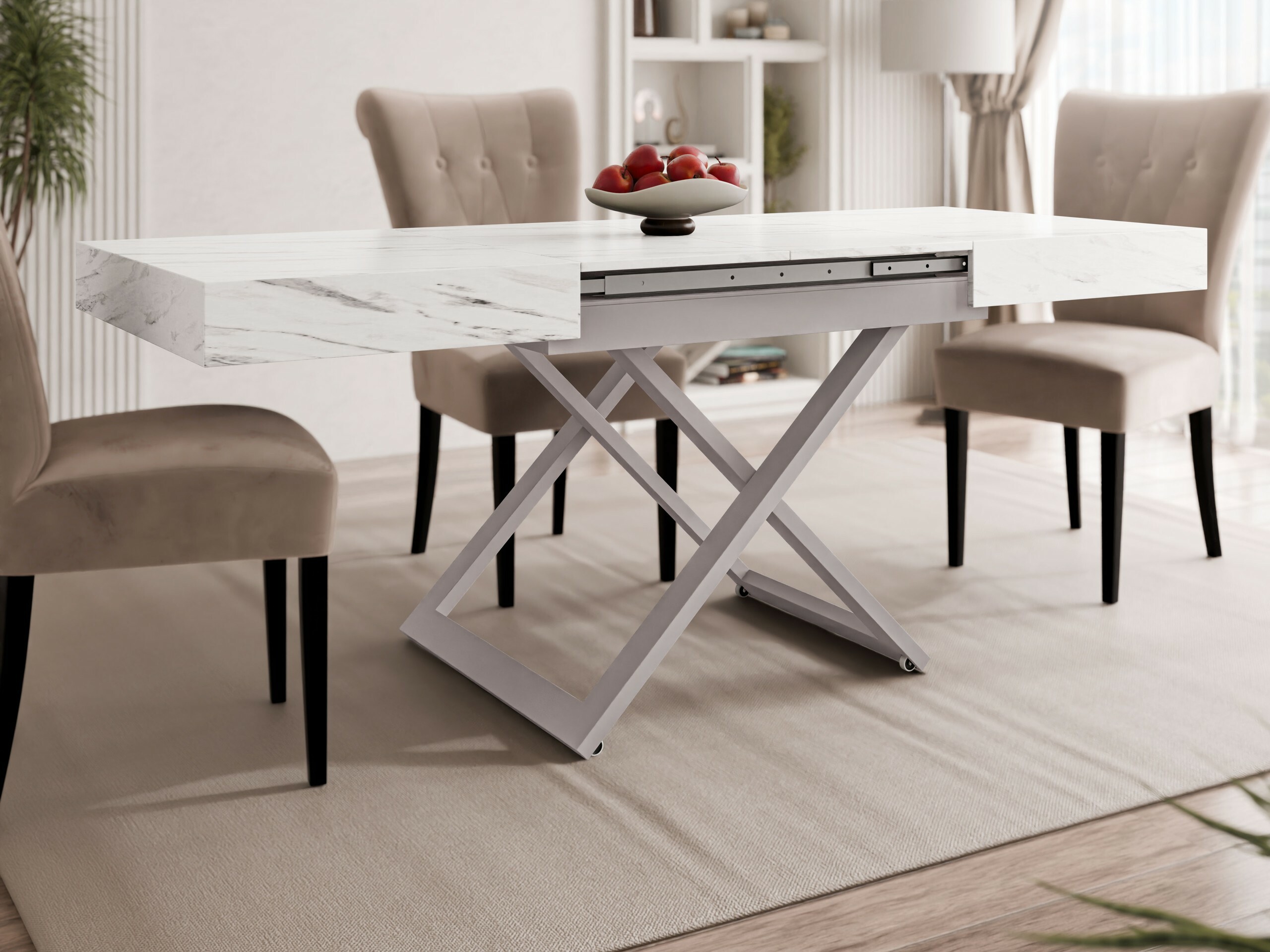 Modularni stočić za kafu Oswego 172 (Beli mermer)