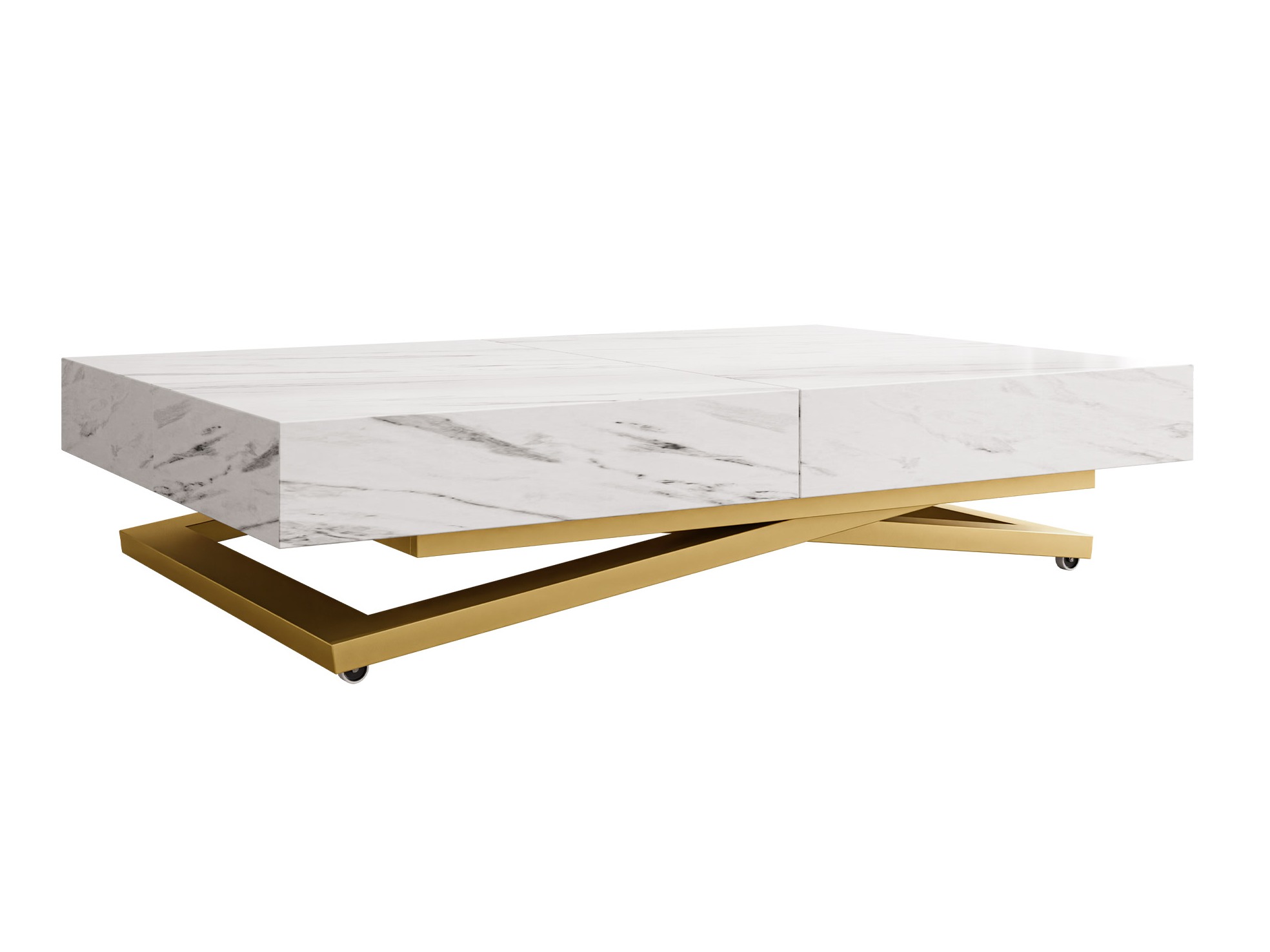 Modularni stočić za kafu Oswego 173 (Beli mermer)