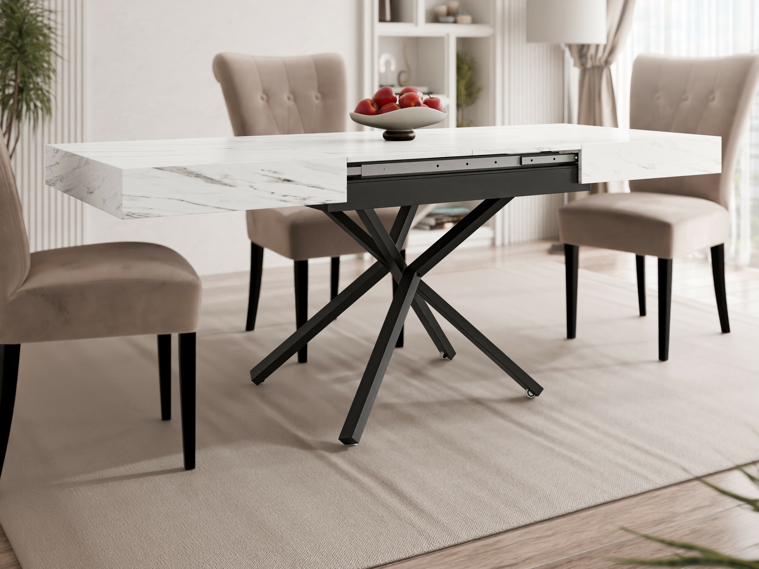 Modularni stočić za kafu Oswego 176 (Beli mermer)