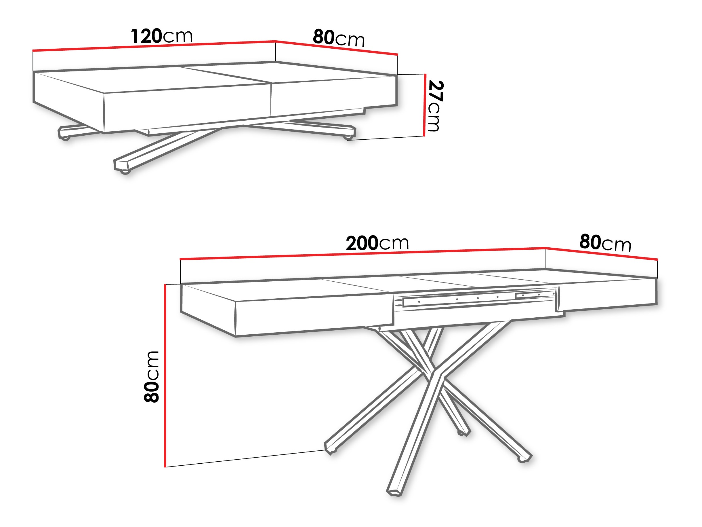 Modularni stočić za kafu Oswego 176 (Beli mermer)