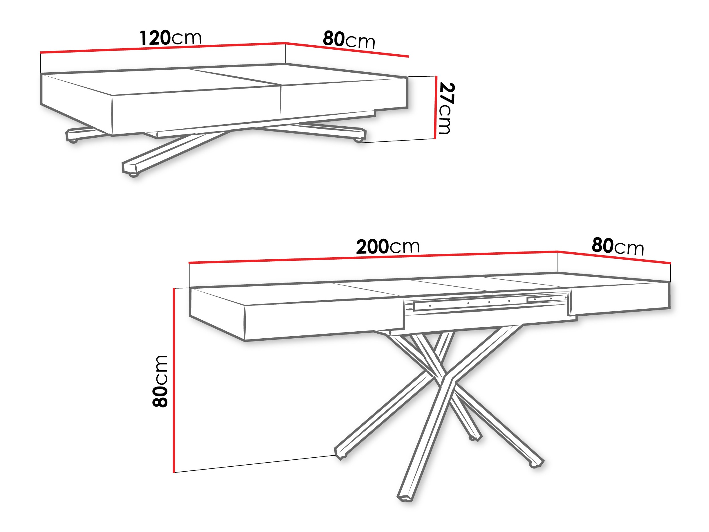 Modularni stočić za kafu Oswego 176 (Orah)
