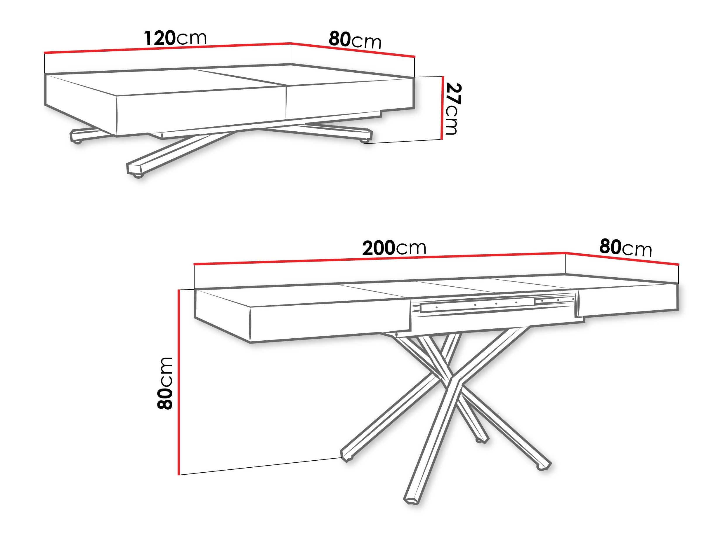 Modularni stočić za kafu Oswego 178 (Crno)