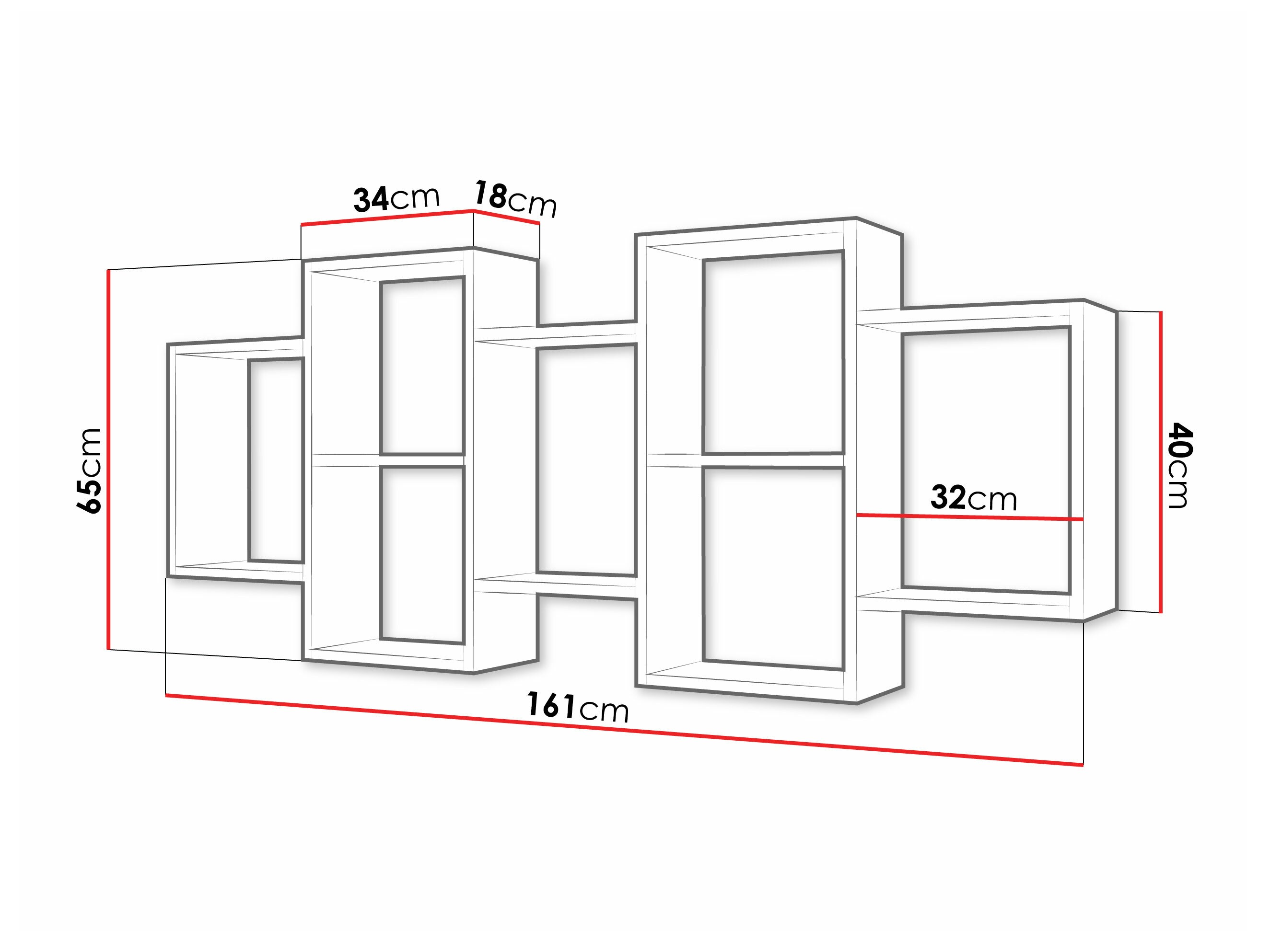 Zidna polica Lexicon (Belo)