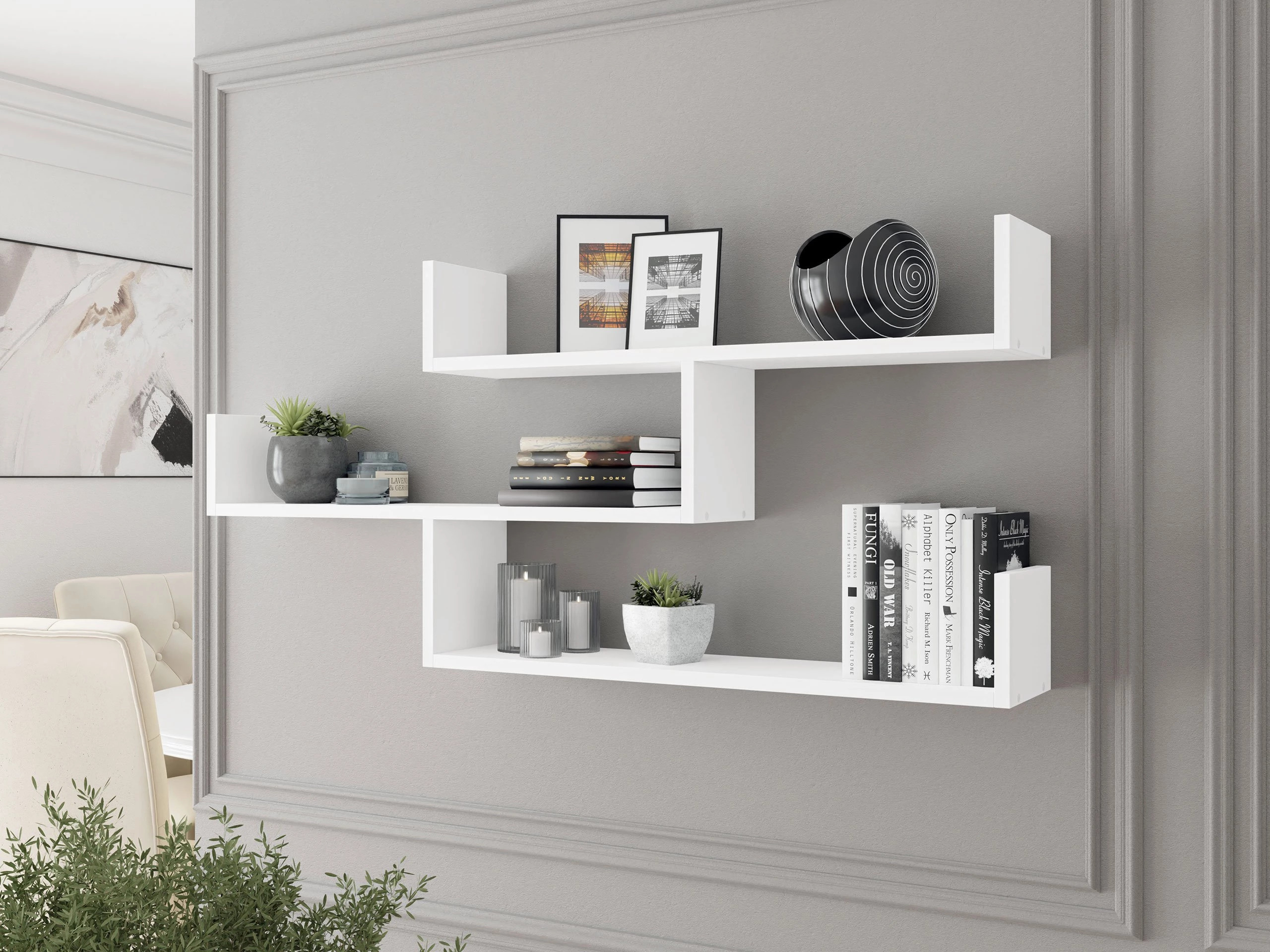 Zidna polica Lexicon I (Belo)