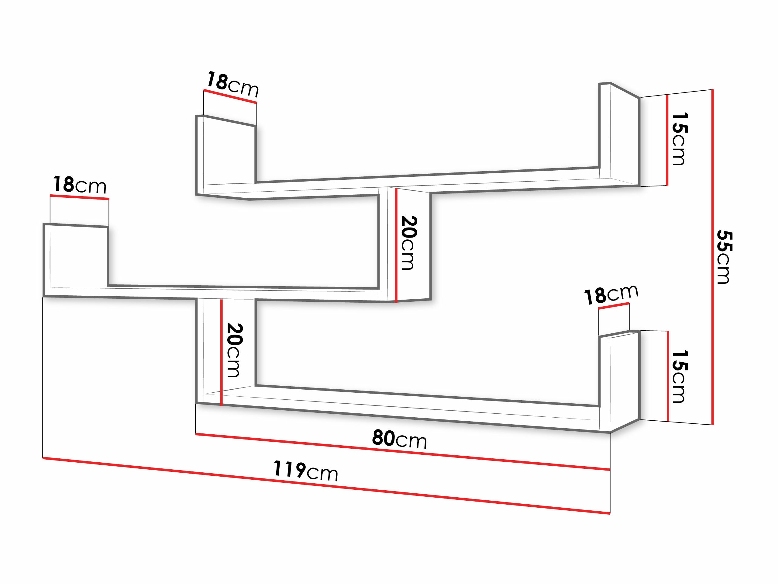 Zidna polica Lexicon I (Sonoma hrast)