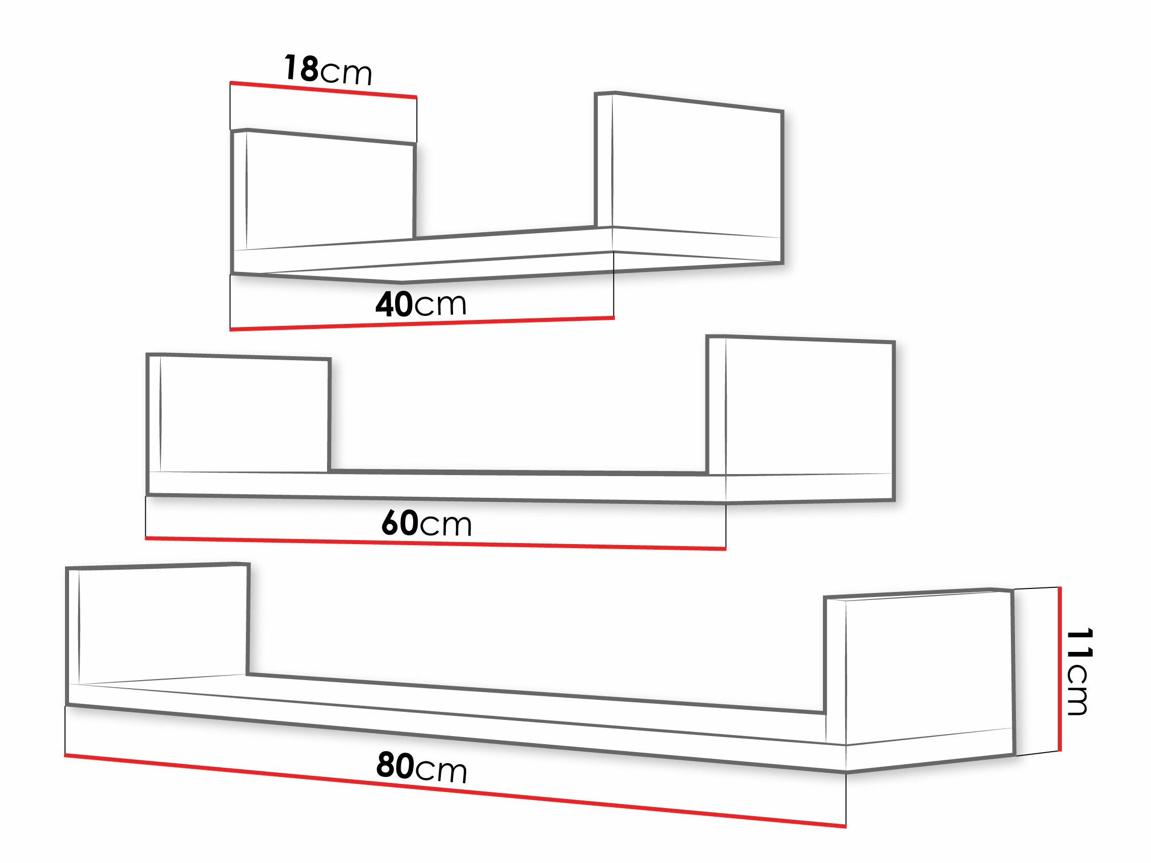 Zidni set polica Lexicon (Belo)