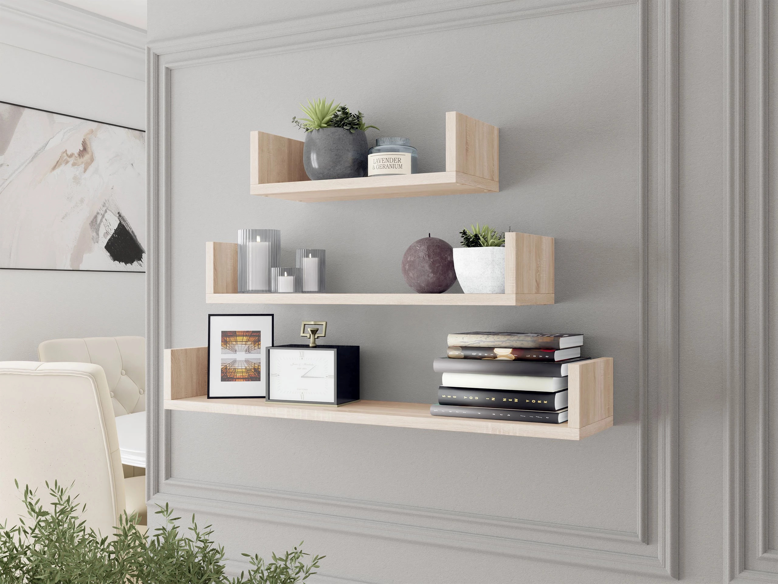 Zidni set polica Lexicon (Sonoma hrast)