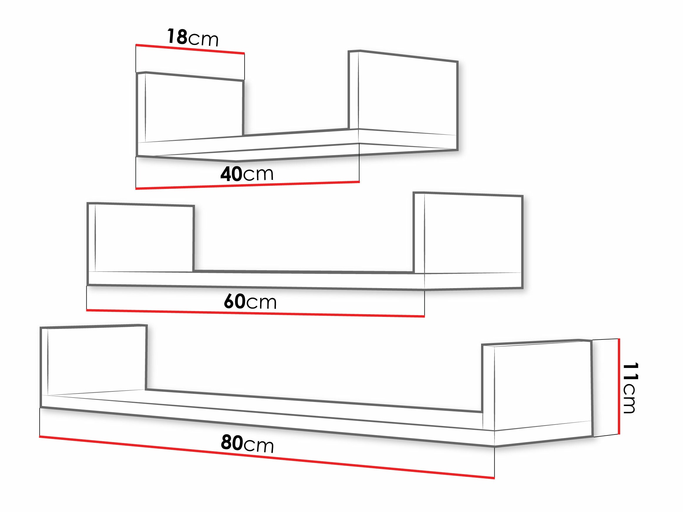 Zidni set polica Lexicon (Sonoma hrast)